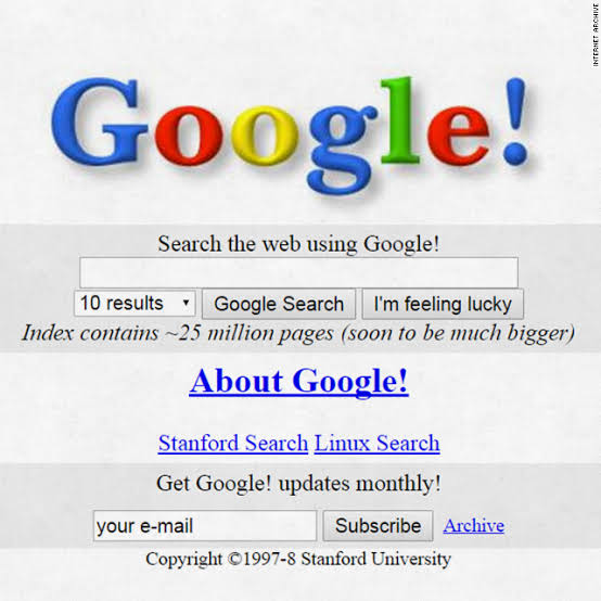 The first Google website(19971998) r/nostalgia