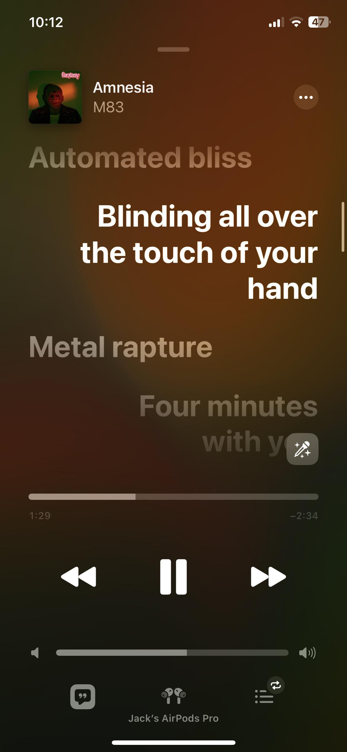 Is this new? I just noticed that on this song, the lyrics show when the