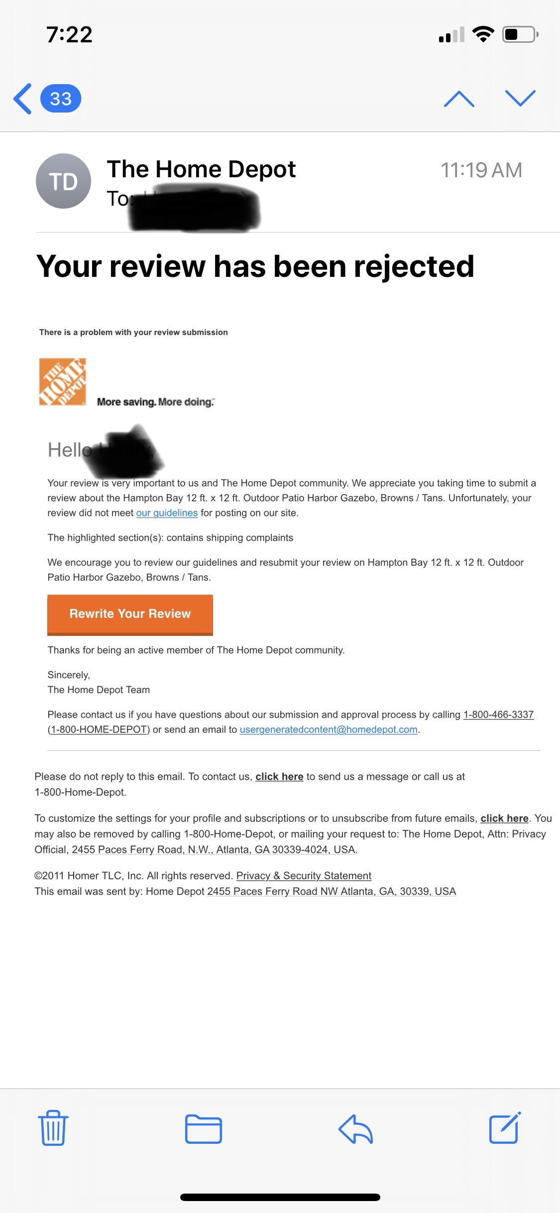How to submit bad review of a product on home depot?? r/HomeDepot