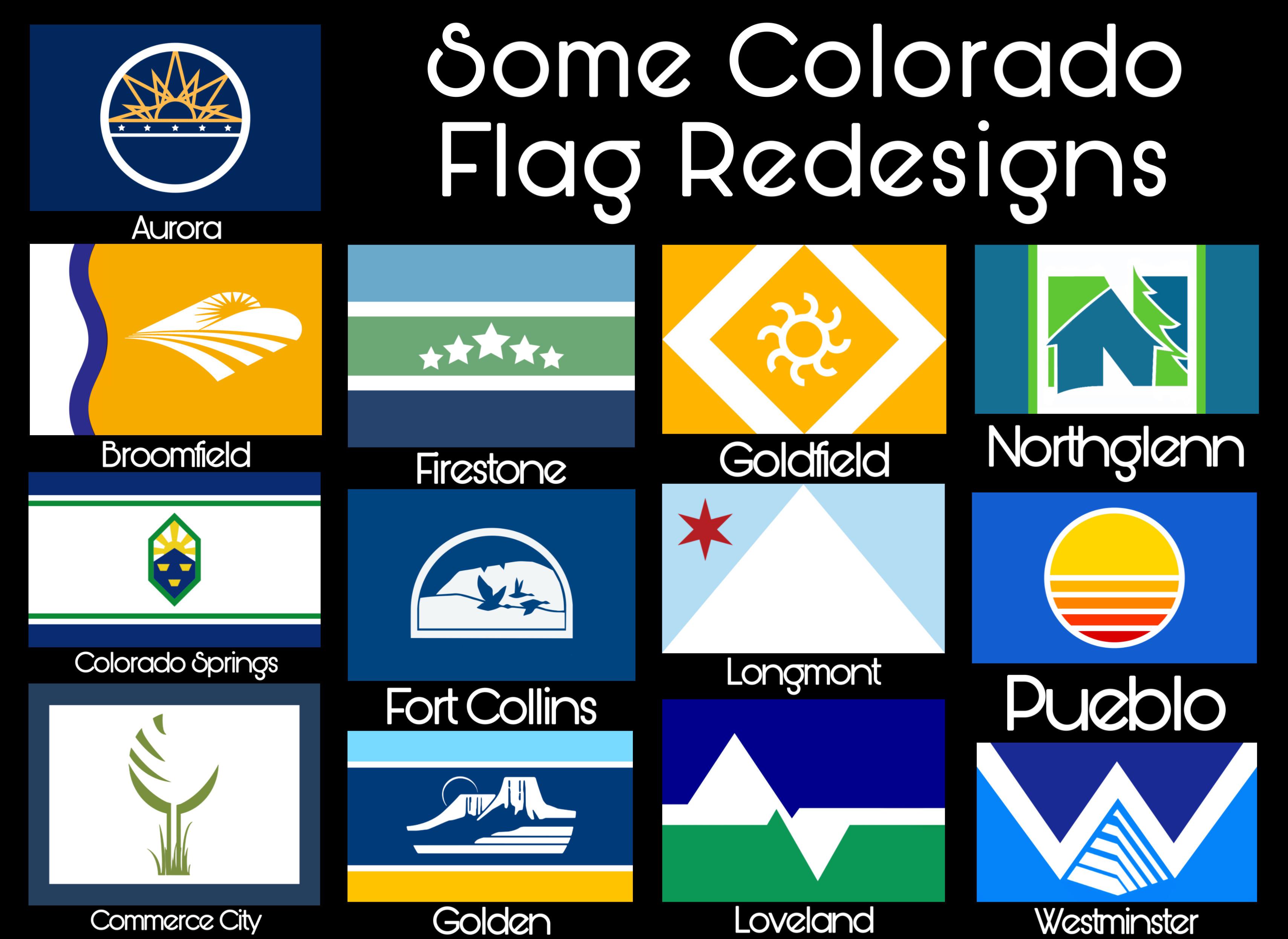 I redesigned some flags of Colorado cities! Hope you guys like them r