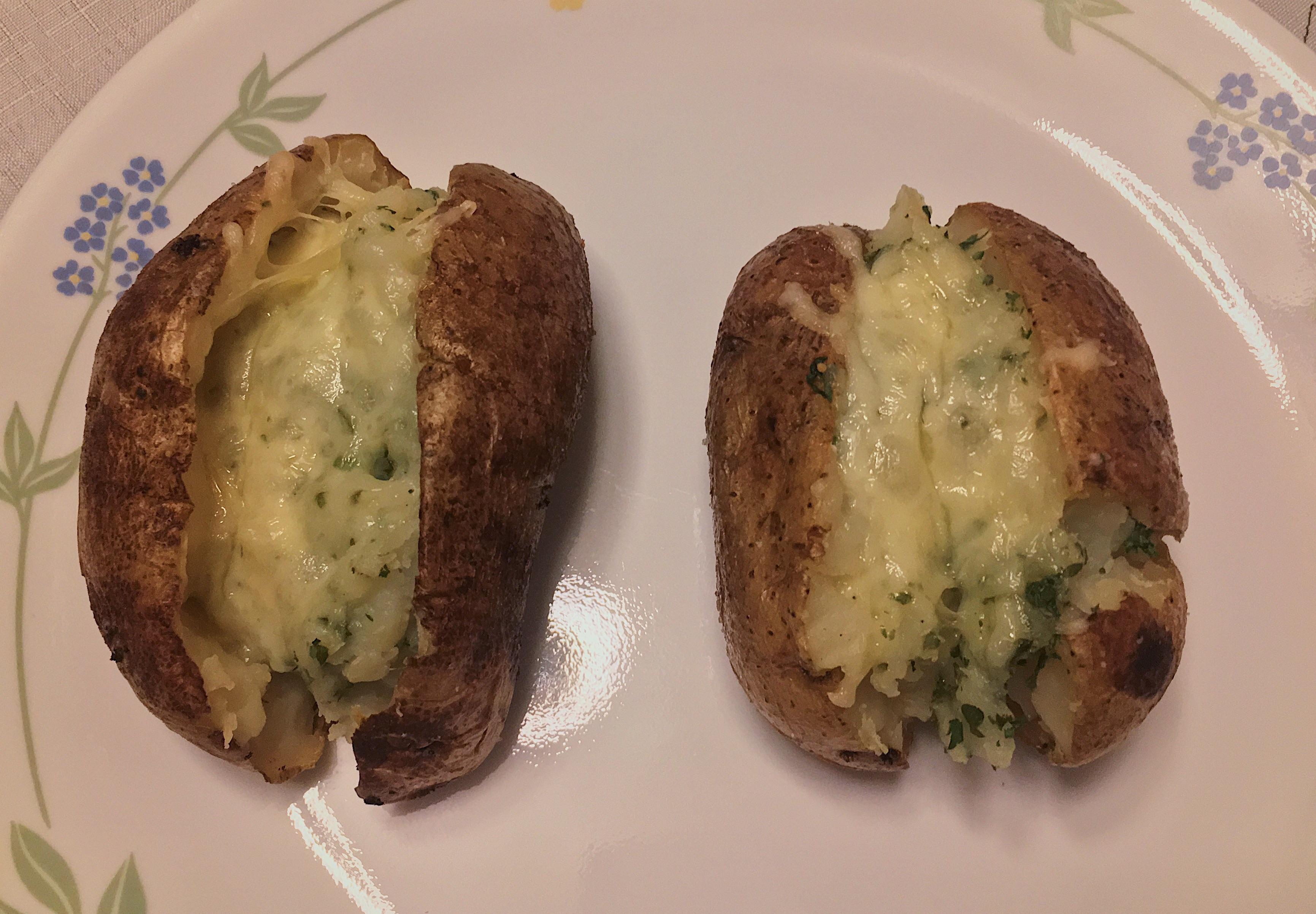[Homemade] Loaded Baked Potatoes with mozzarella cheese r/food