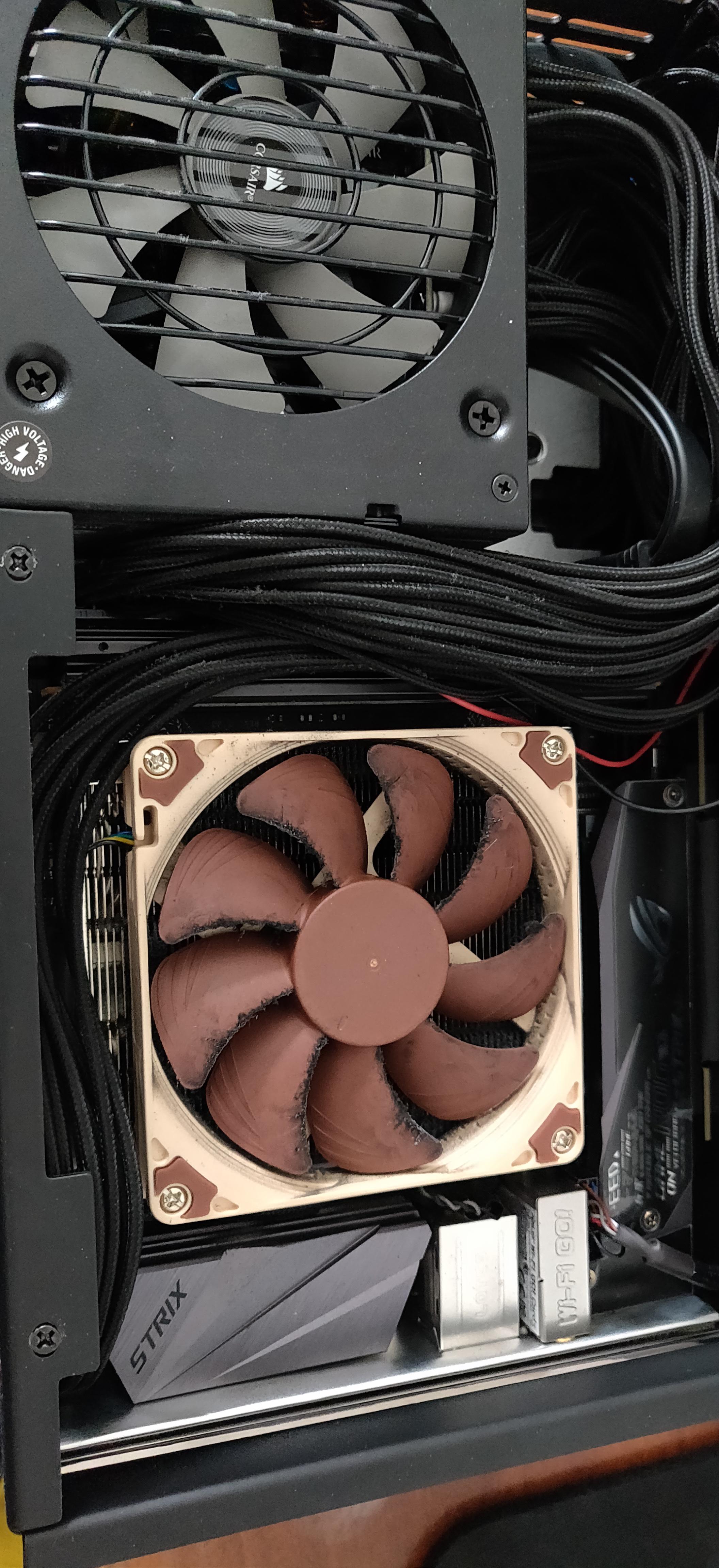 The cpu fan had issues (grinding noises) but what's the black stuff on