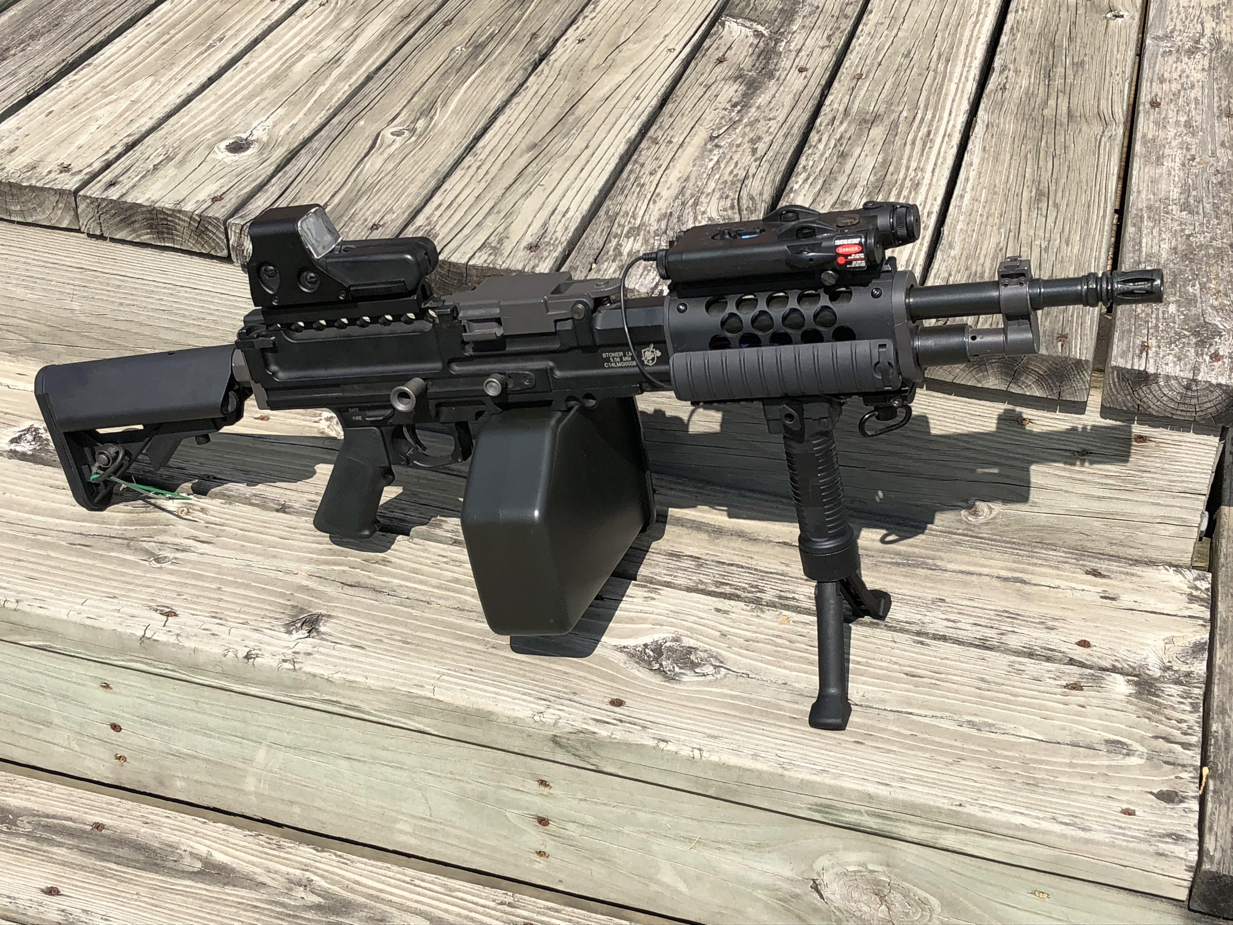 My Stoner 96 build (crane stock, 249 box mag mod) r/airsoft