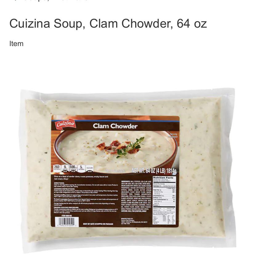 Picked a bag up of Cuizina clam chowder at a business Costco. It was