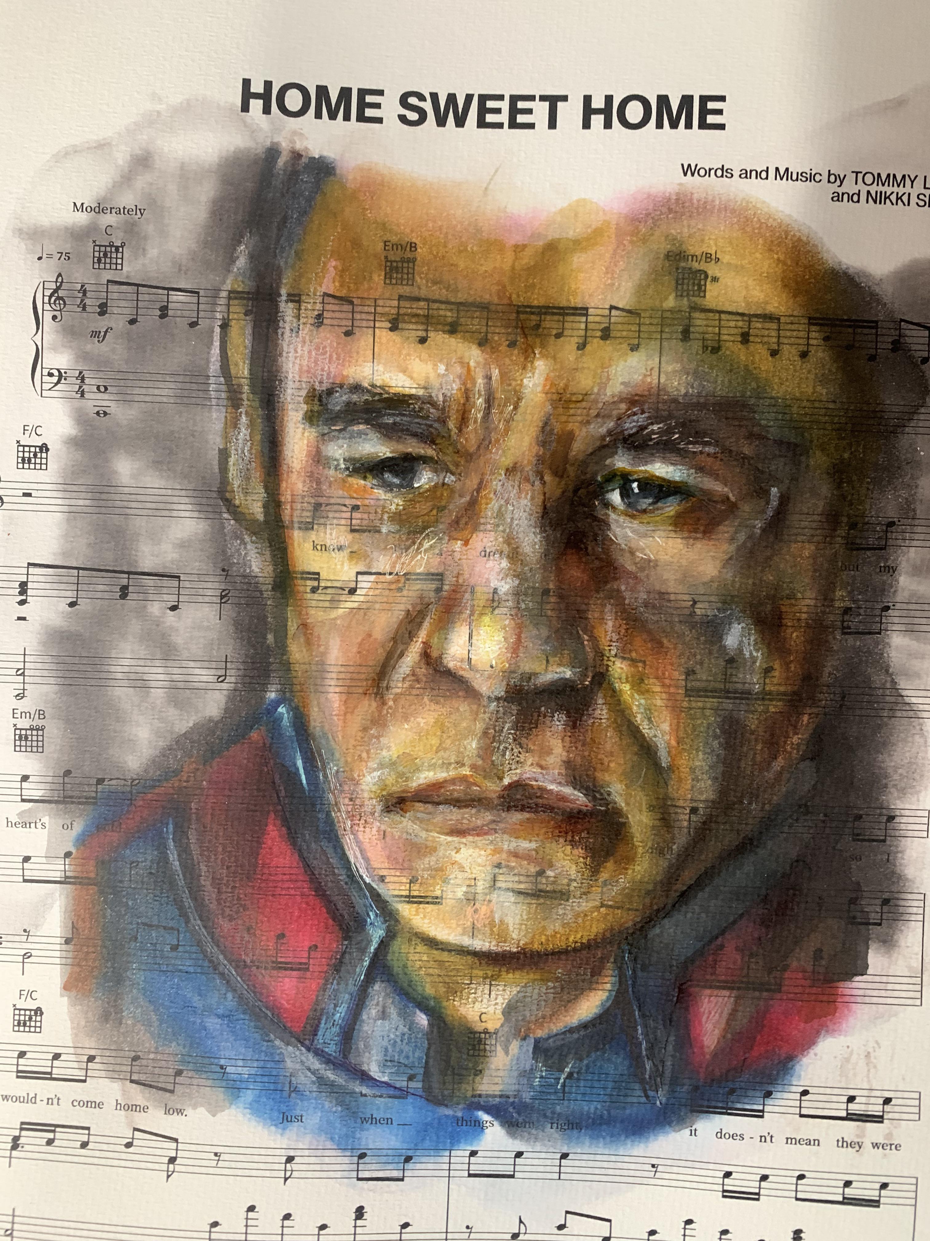 Home Sweet Home portrait of my second favorite scene on sheet music
