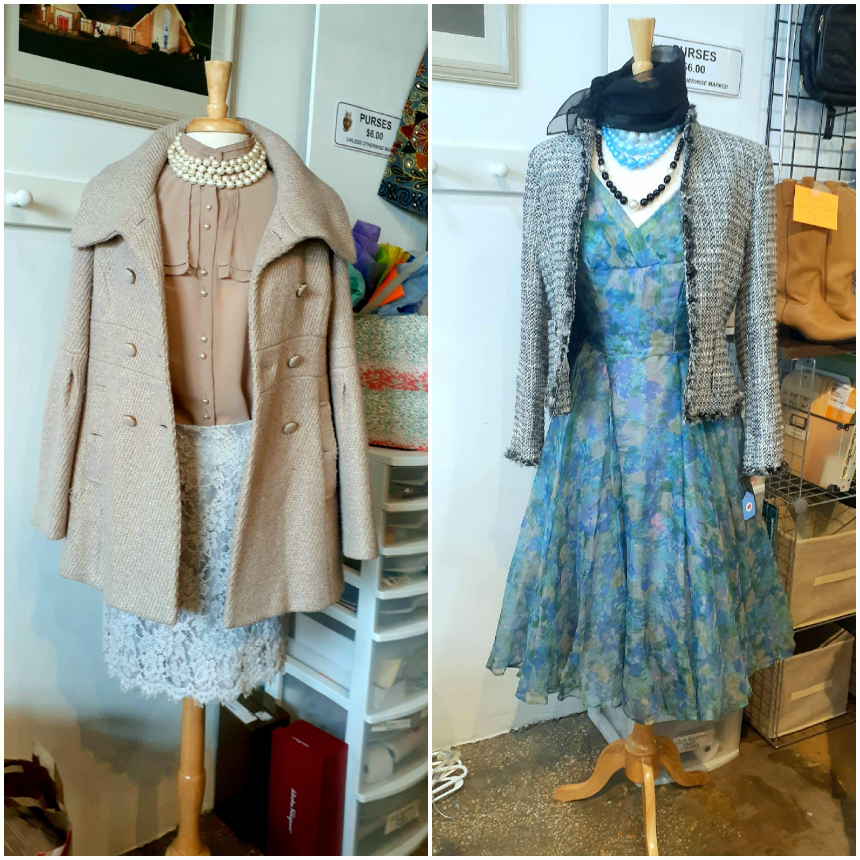 I love dressing Penny at the charity thrift shop I volunteer at! Left