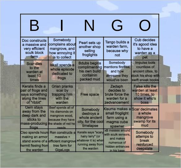 Hermitcraft Season 9 1.19 Update Bingo card! D r/HermitCraft