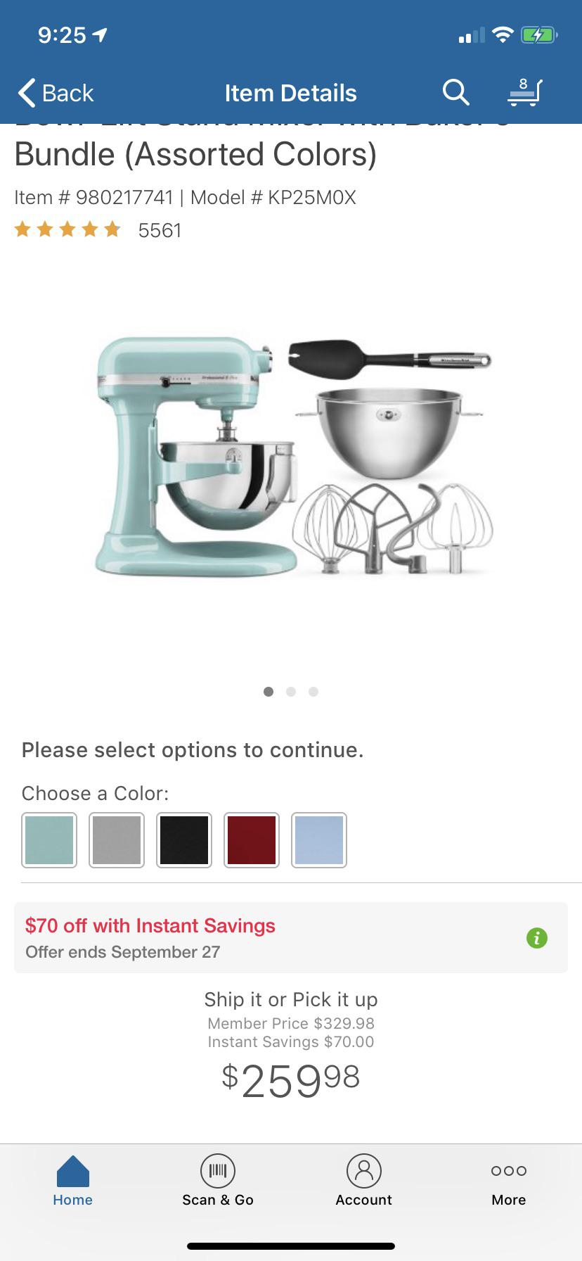 Kitchen aid Pro 5qt. Stand mixer + bakers bundle for 260 at Sam’s Club