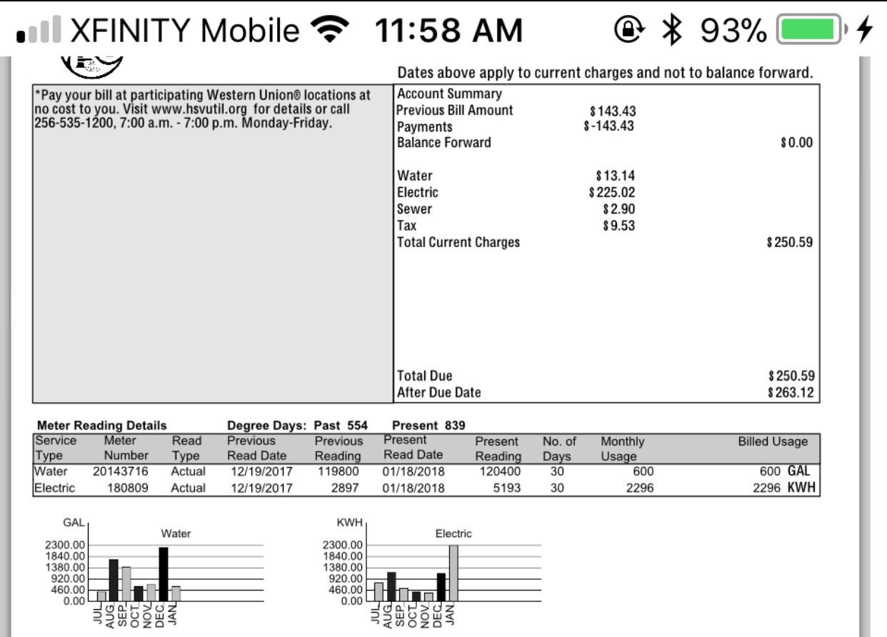 In case you haven’t seen or gotten your utility bill from our back to