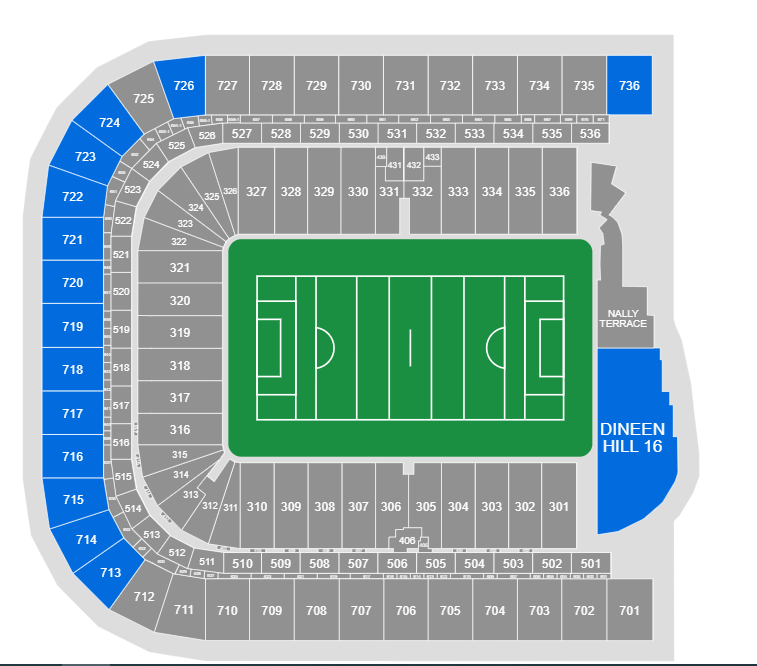 285 seated tickets currently available for the All Ireland Quarter
