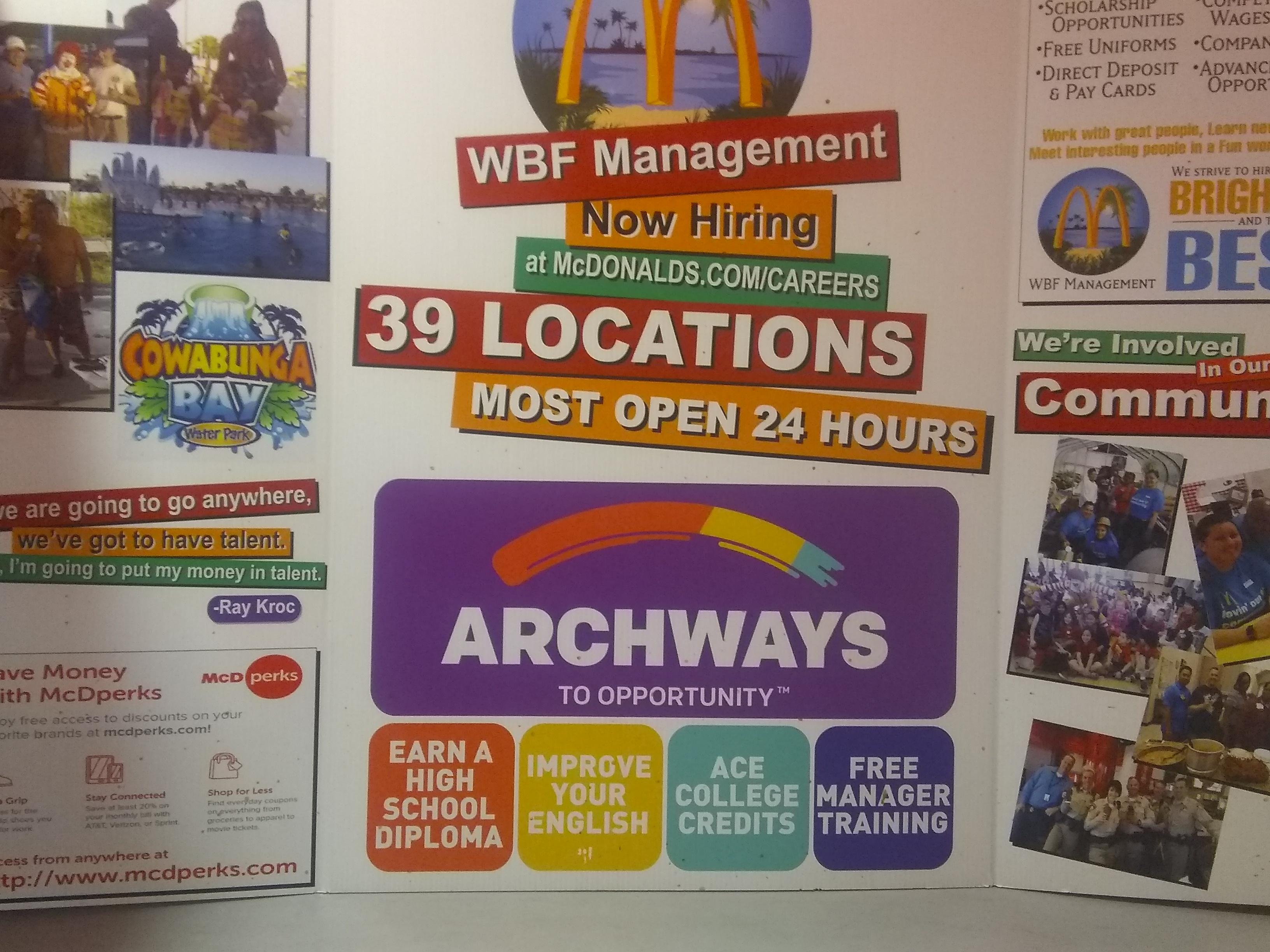 One of the benefits of working for McDonalds is you'll "improve your