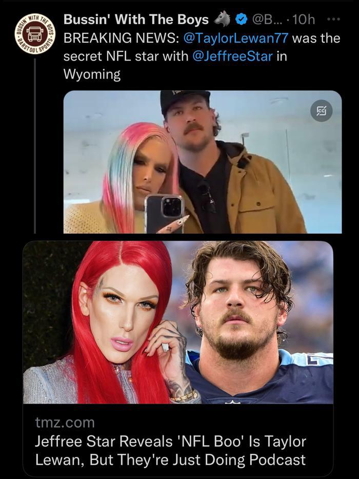 Jeffree Star and NFL star Taylor Lewan's flirty posts were just to