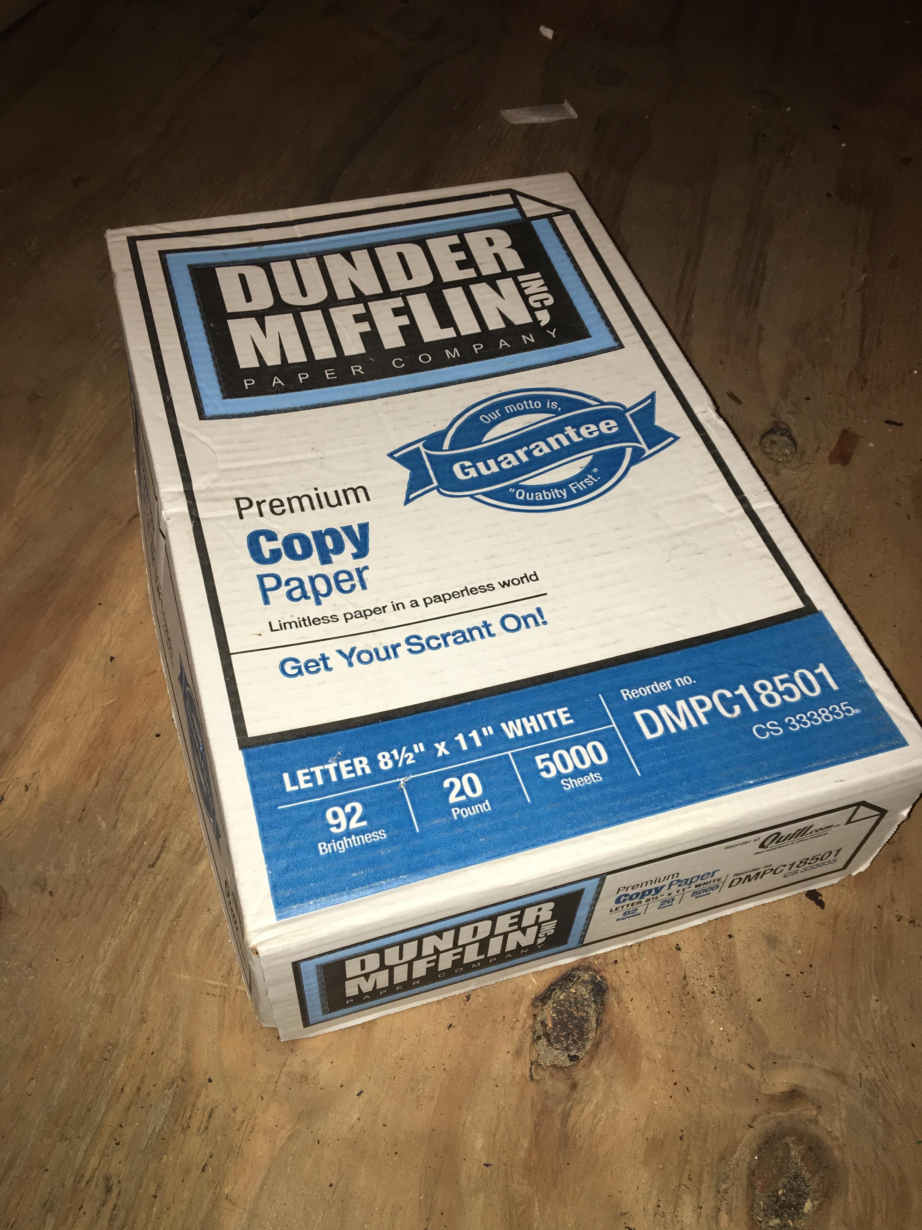 The Real Deal! Dunder Mifflin Paper! The Office TV Show Funny The