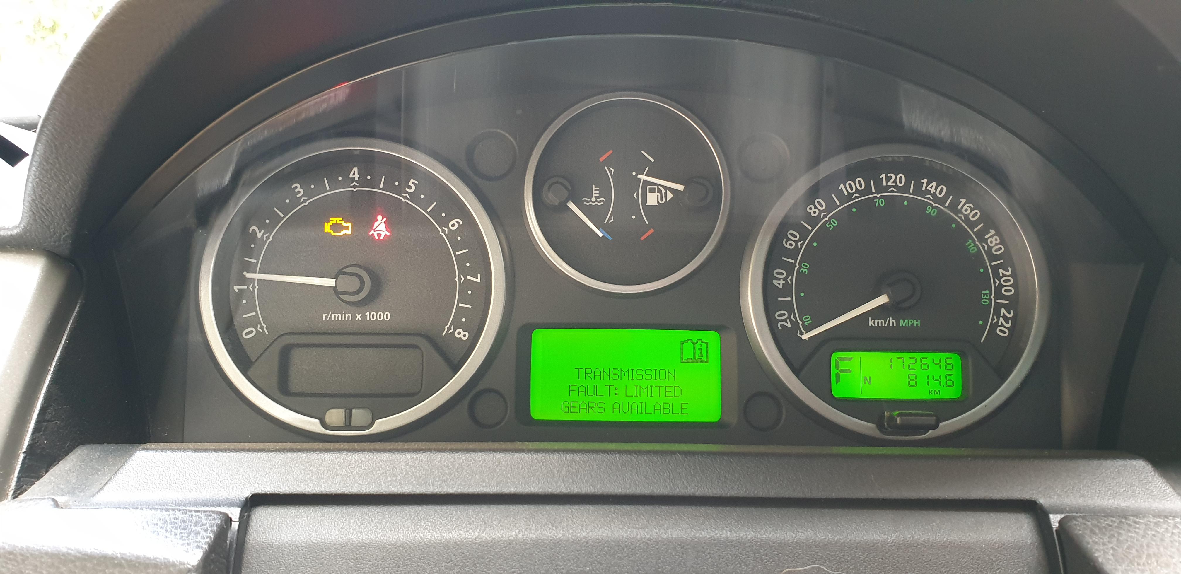 LR3 2006 Getting a transmission system fault and an F. How to reset