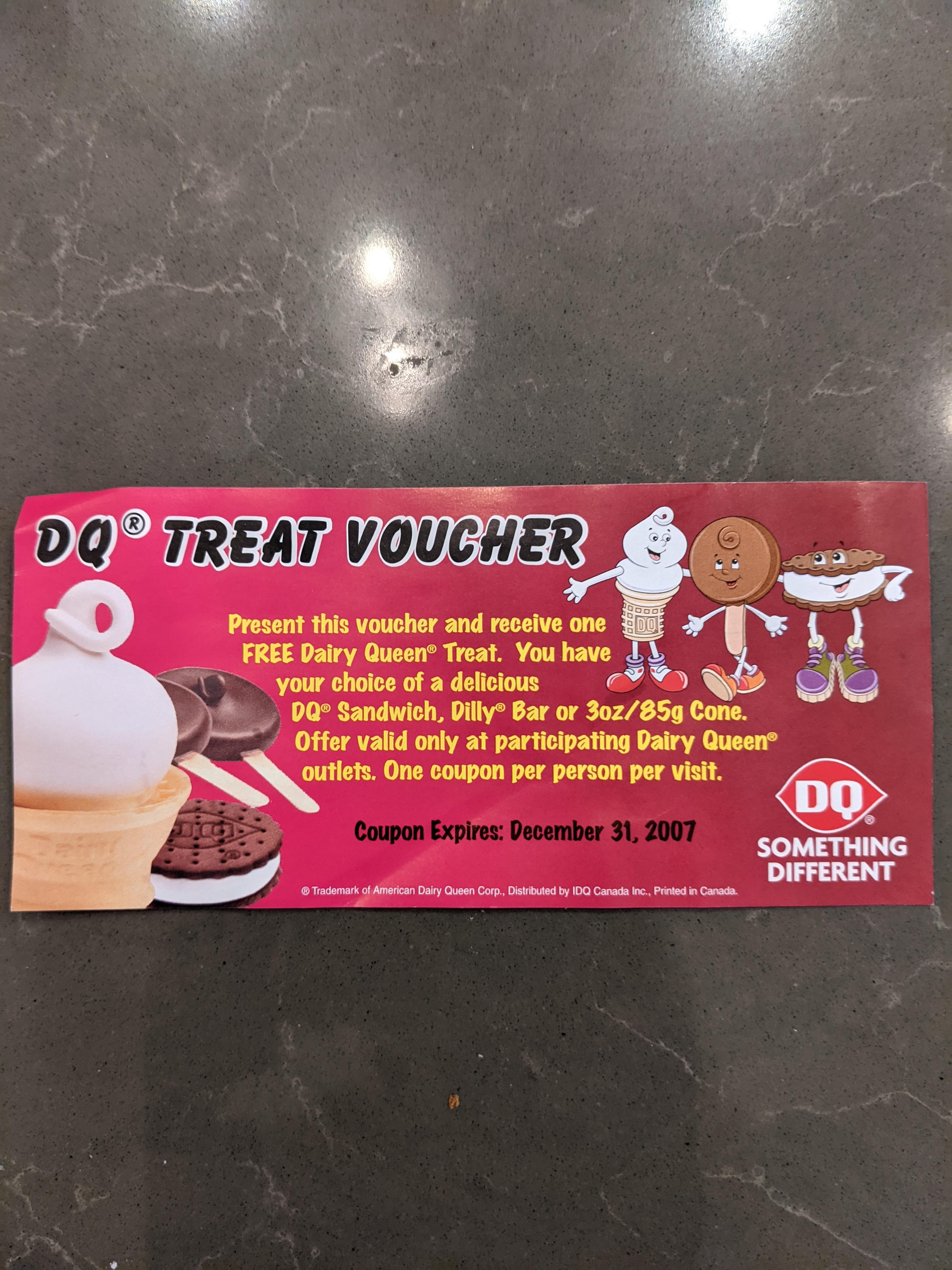 My local Dairy Queen (regularly) gives out coupons that expired in 2007