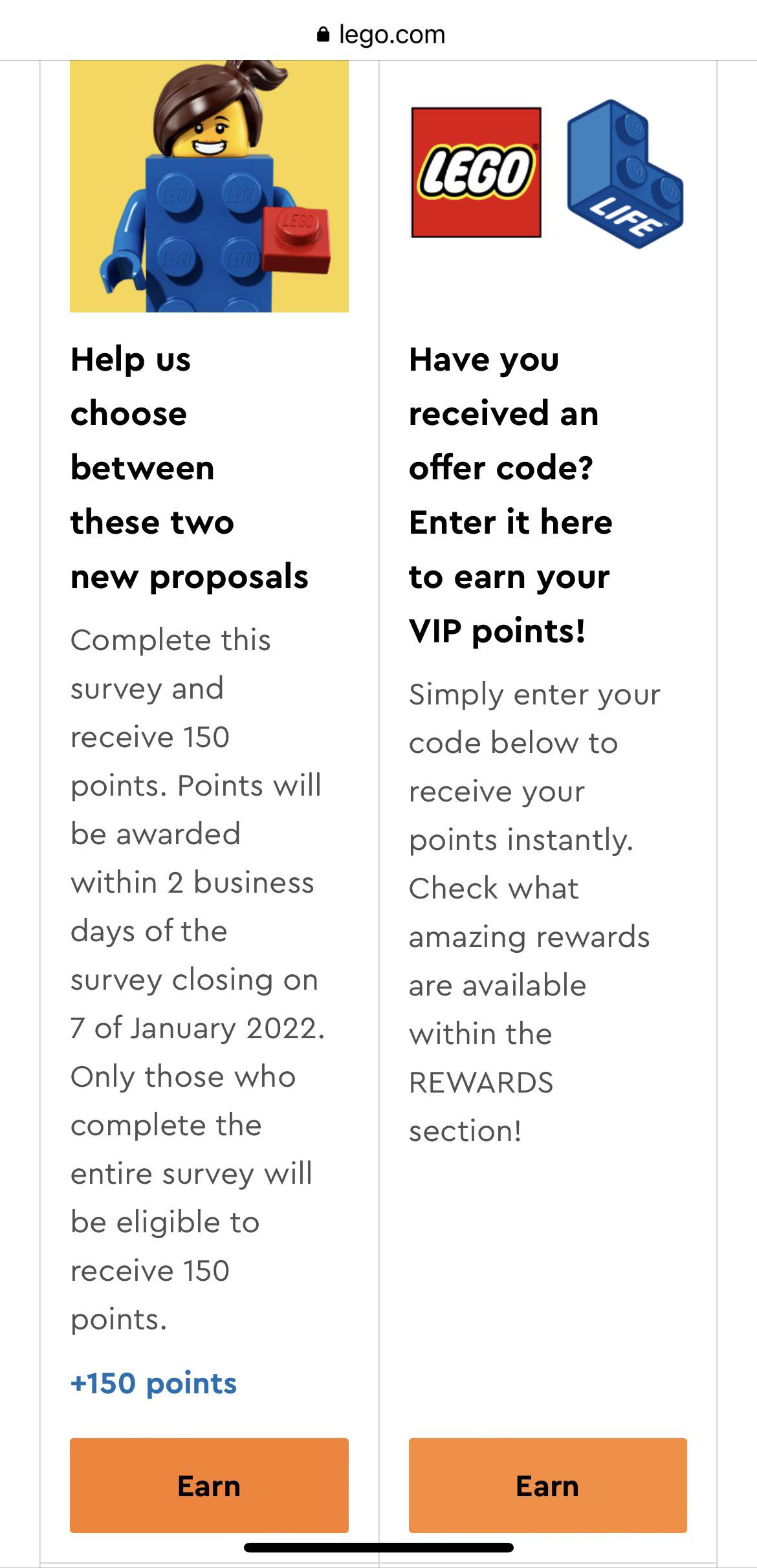 Lego doing a survey for a subscription service…earn some points r/lego