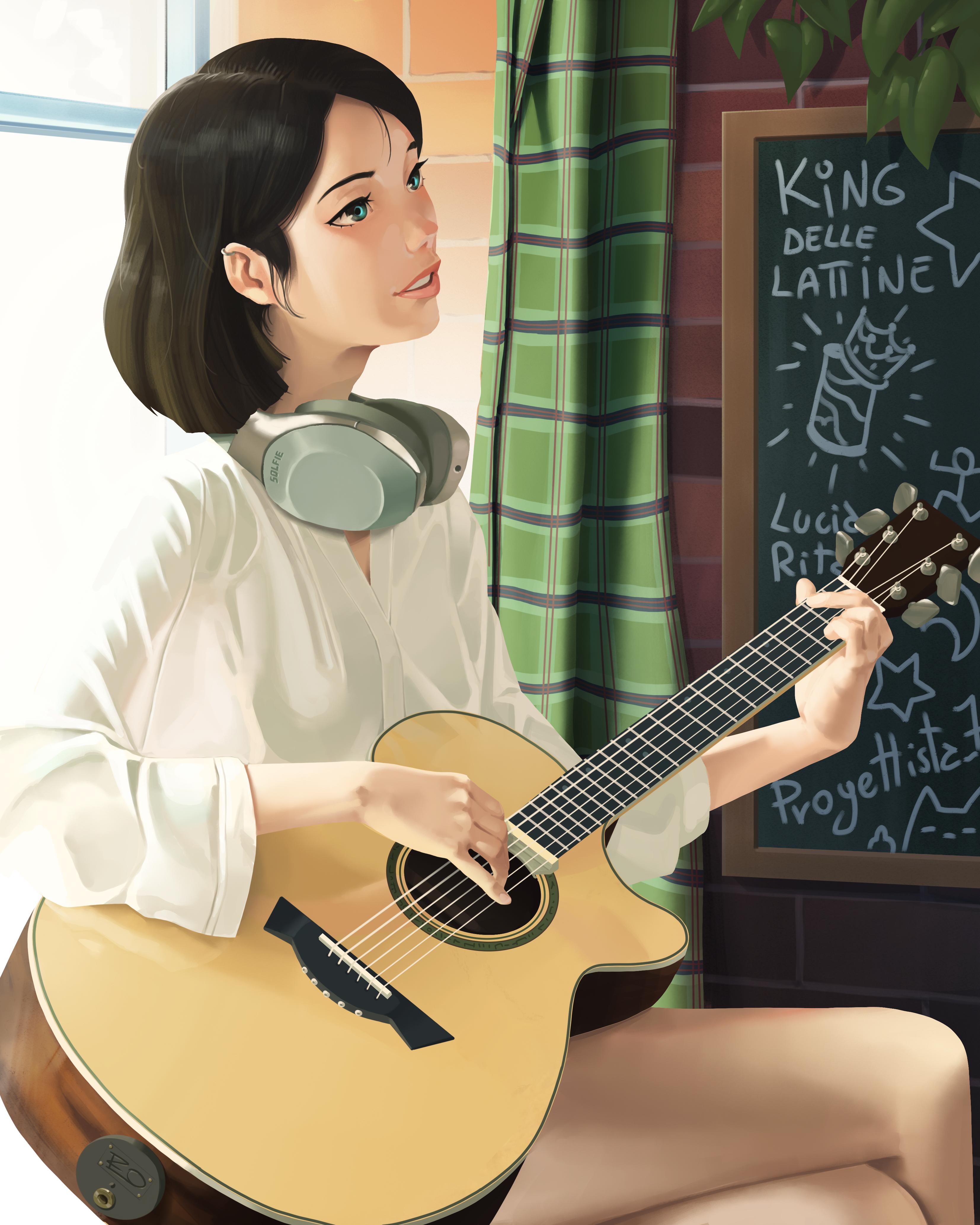 Girl playing guitar Photo Study r/DigitalArt