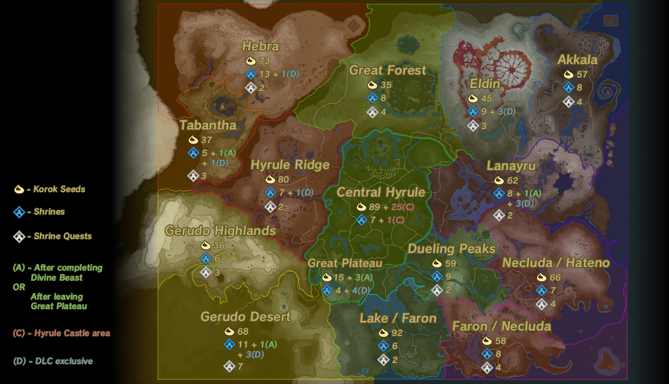 SHRINES & KOROKS per region without showing their location r/Breath