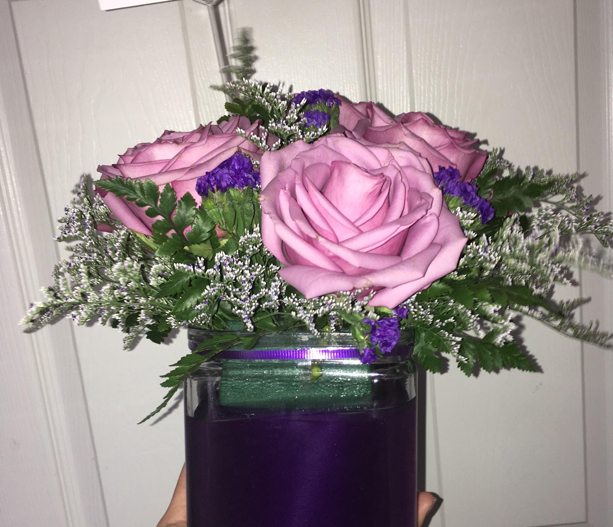 My boyfriend sent me beautiful flowers in purple (my favourite colour
