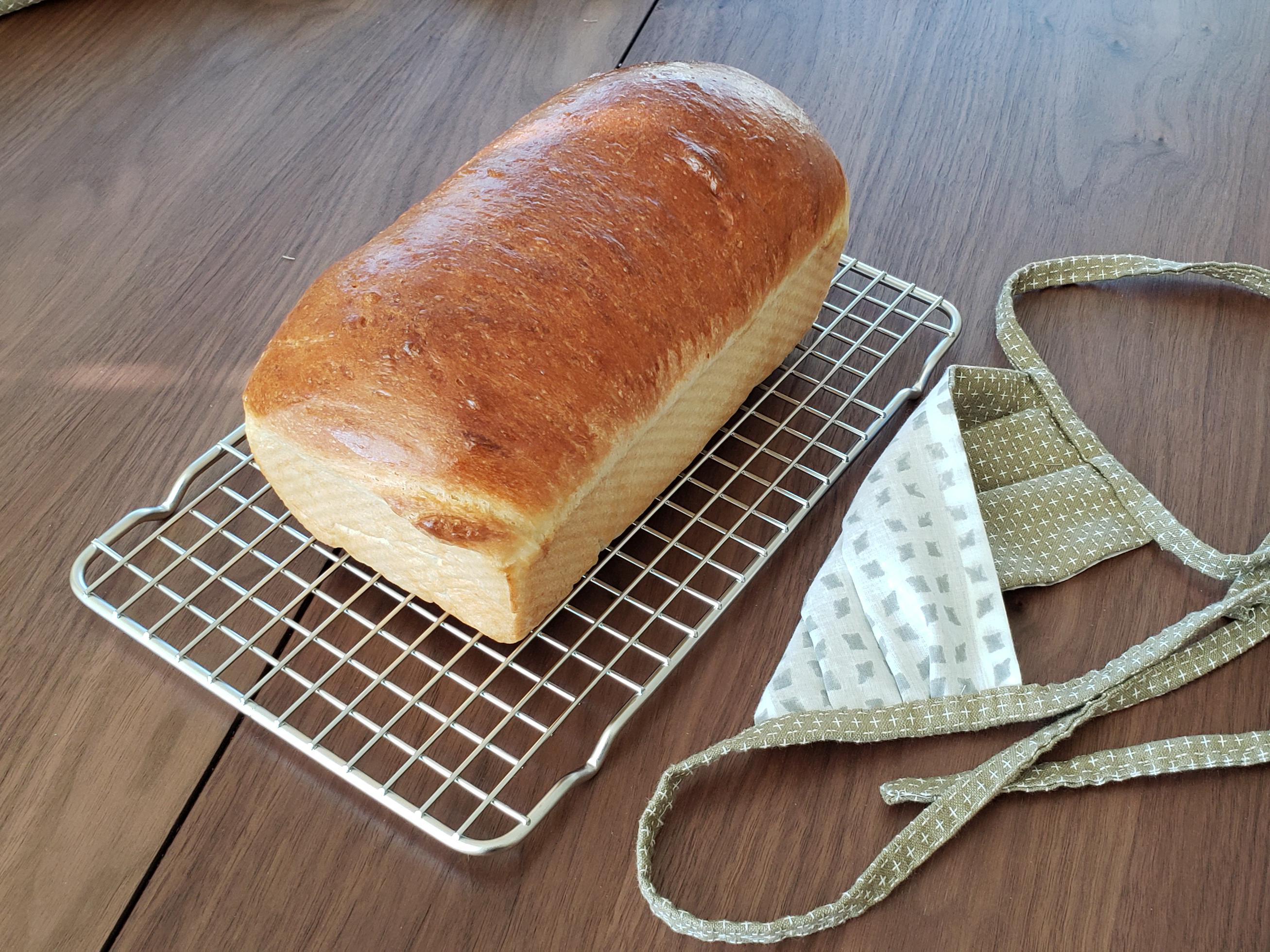 White bread from King Arthur Flour's recipe plus a handstitched mask