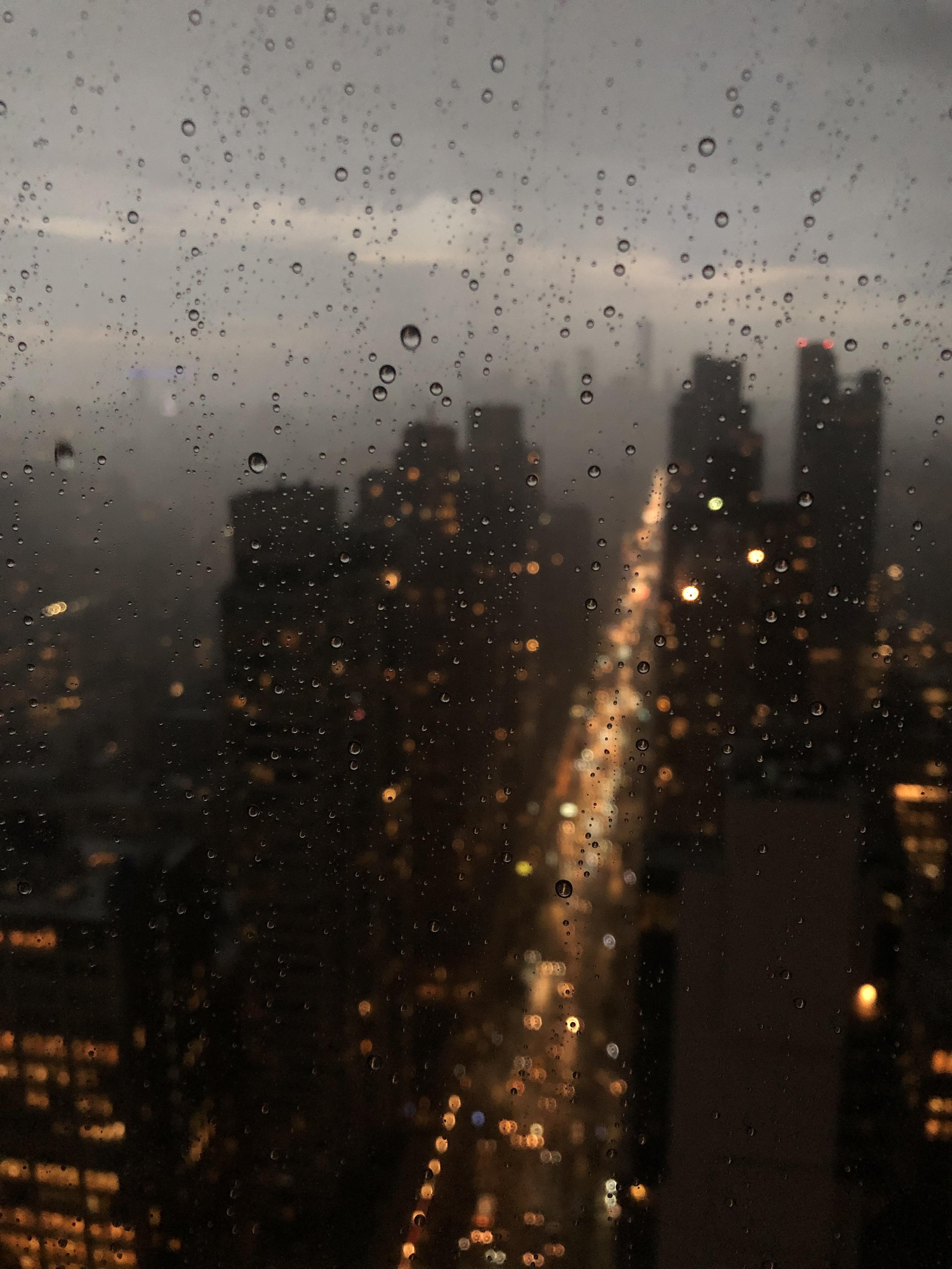 Last week's rain in New York city from my apartment window no filter