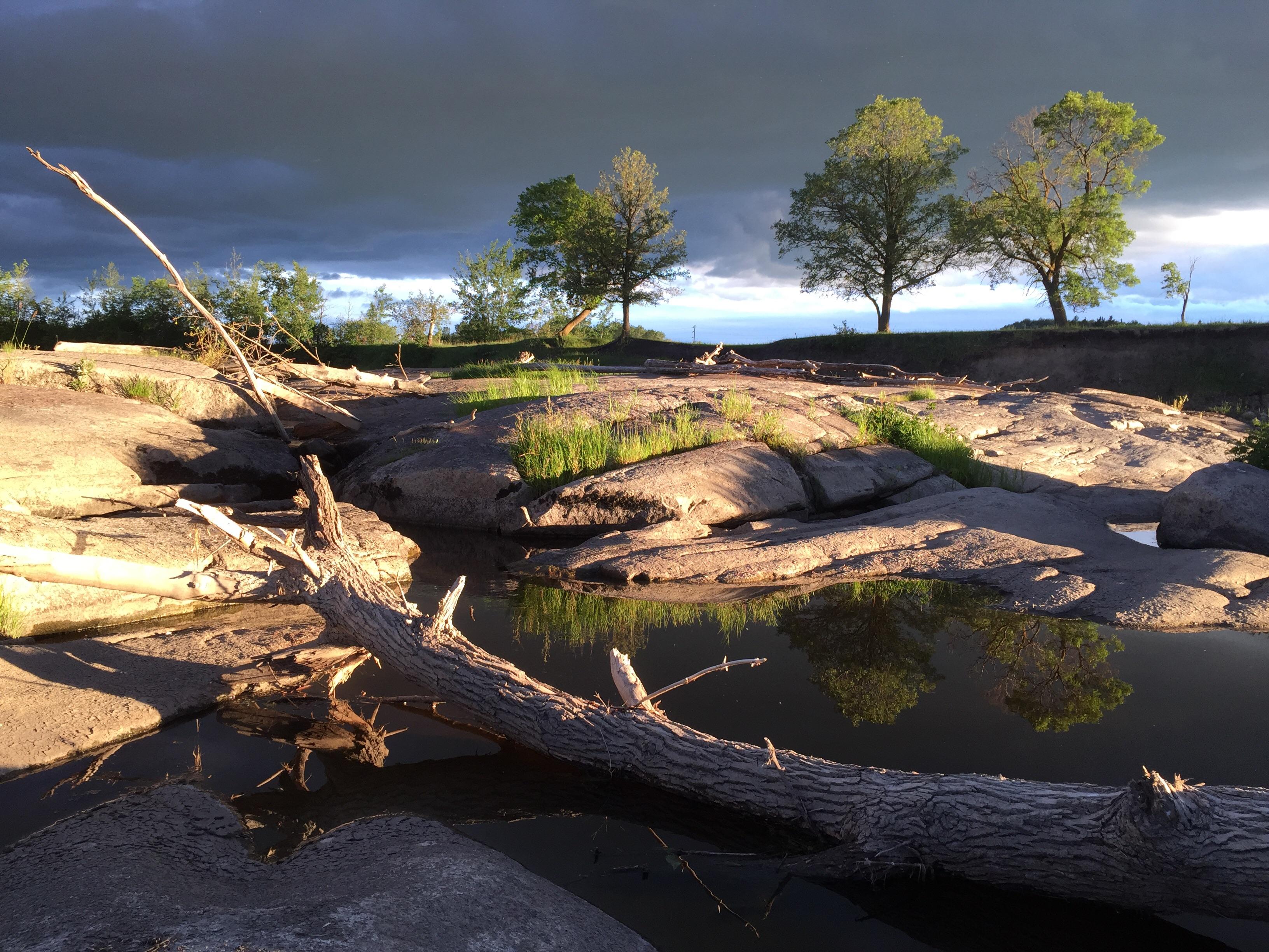 Sun setting behind me at Cooks Falls (off camera) Whitemouth River