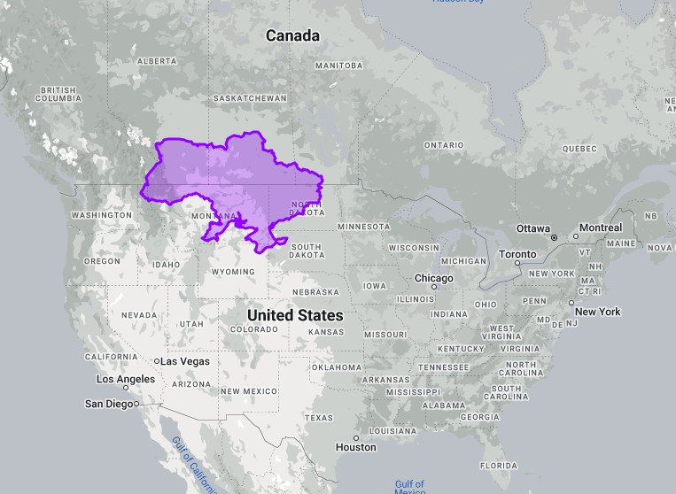 True size and latitude of Ukraine vs North America r/ukraine