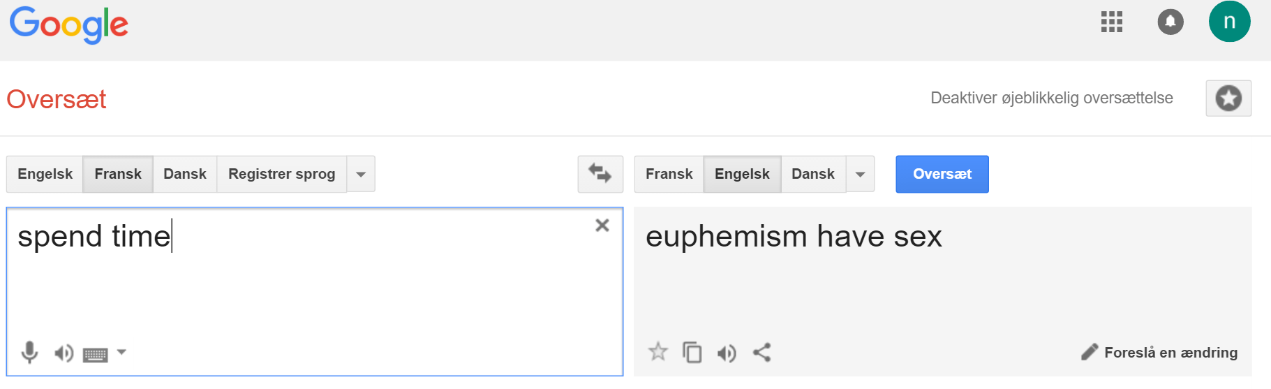 Google Translate gone wild r/French