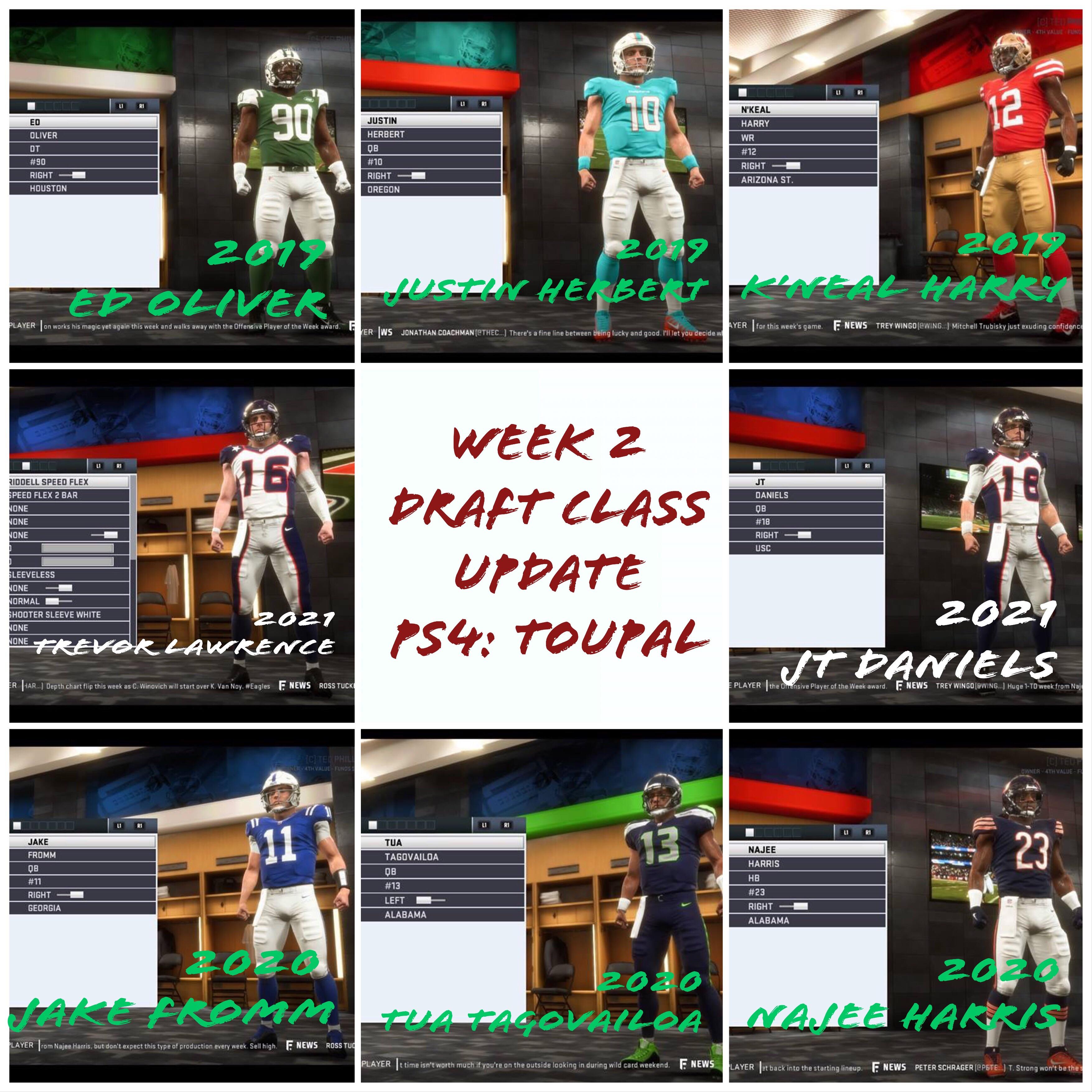 Week 2 Realistic Draft Class Update 2019, 2020, 2021 (All 7 rounds