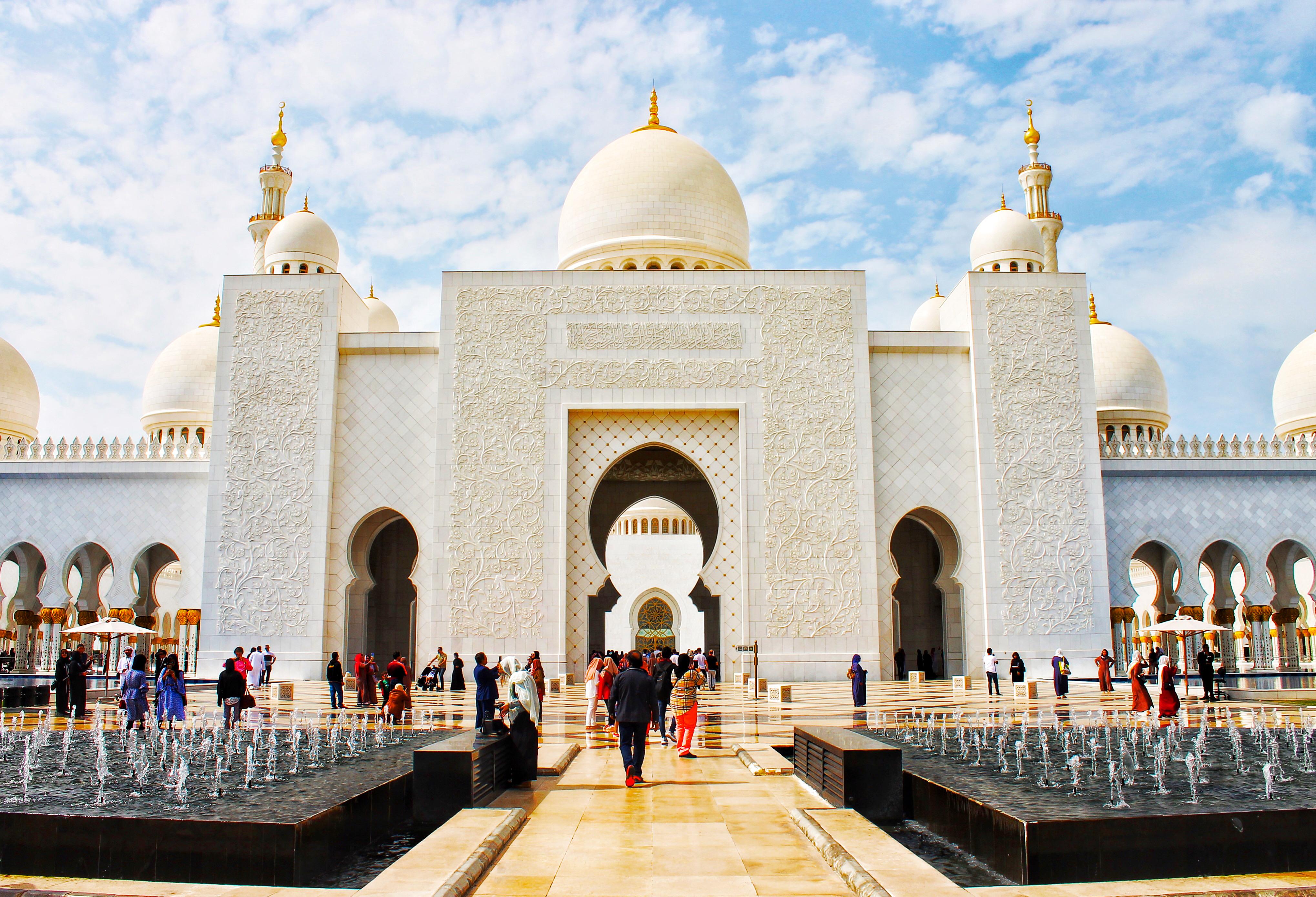 It’s the gate house of the Sheikh Zayed Grand Mosque in Abu Dhabi, but
