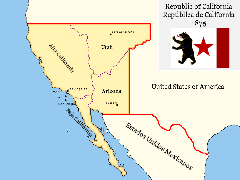 The Republic of California in 1875 r/imaginarymaps