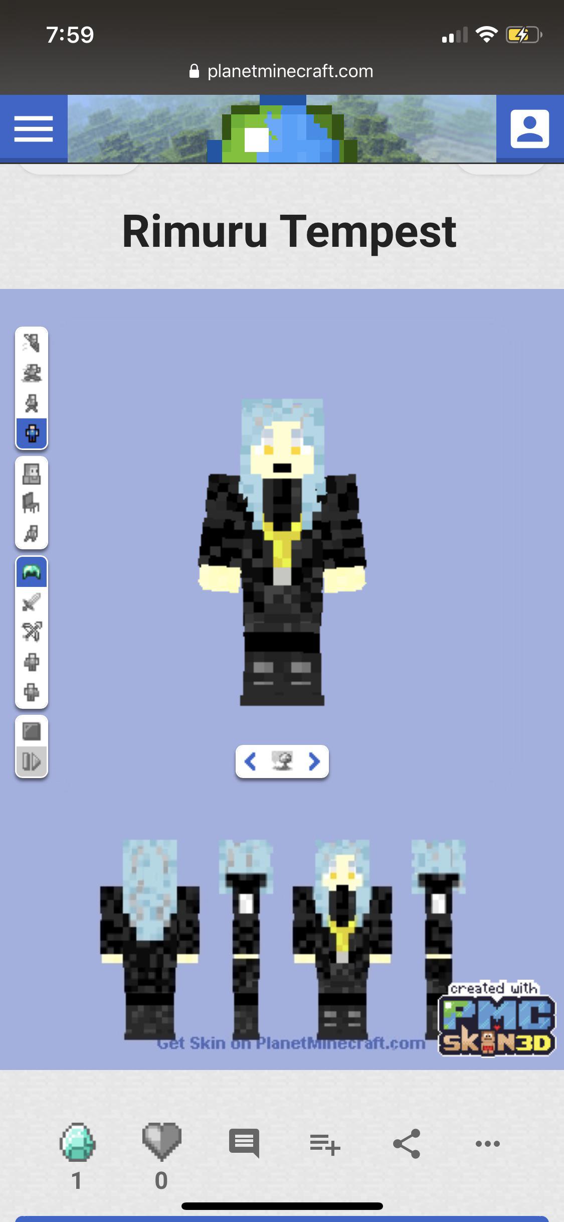 Rimuru Tempest skin I made for minecraft r/TenseiSlime