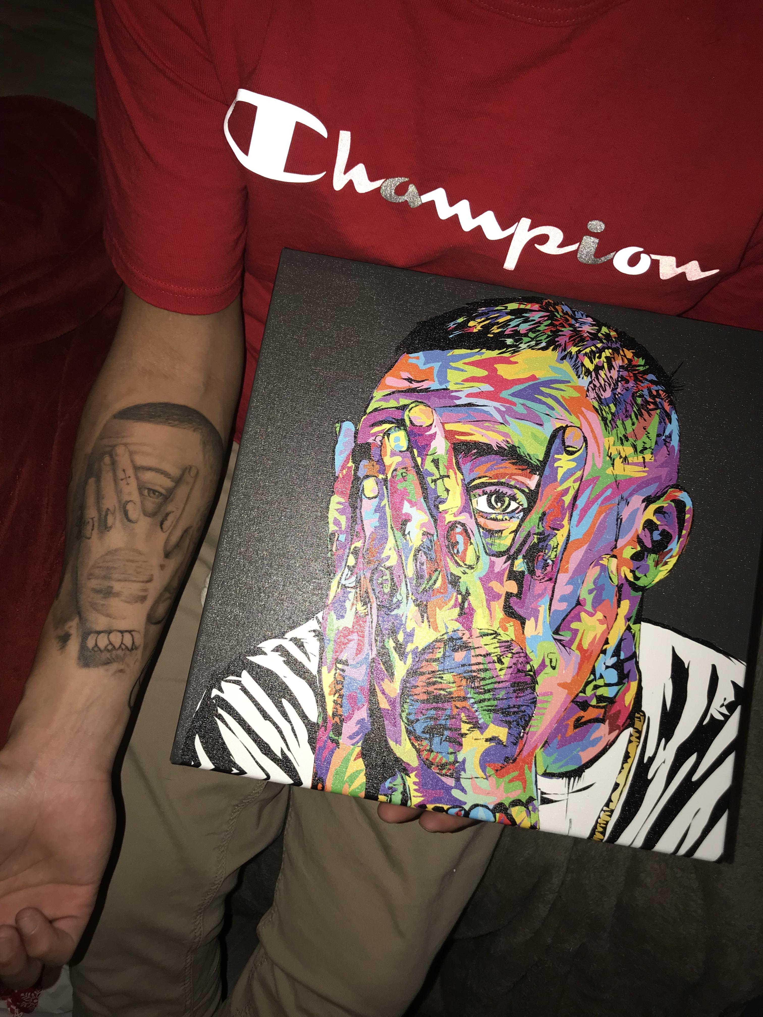 My brother got me this dope painting of Mac for Christmas! r/MacMiller