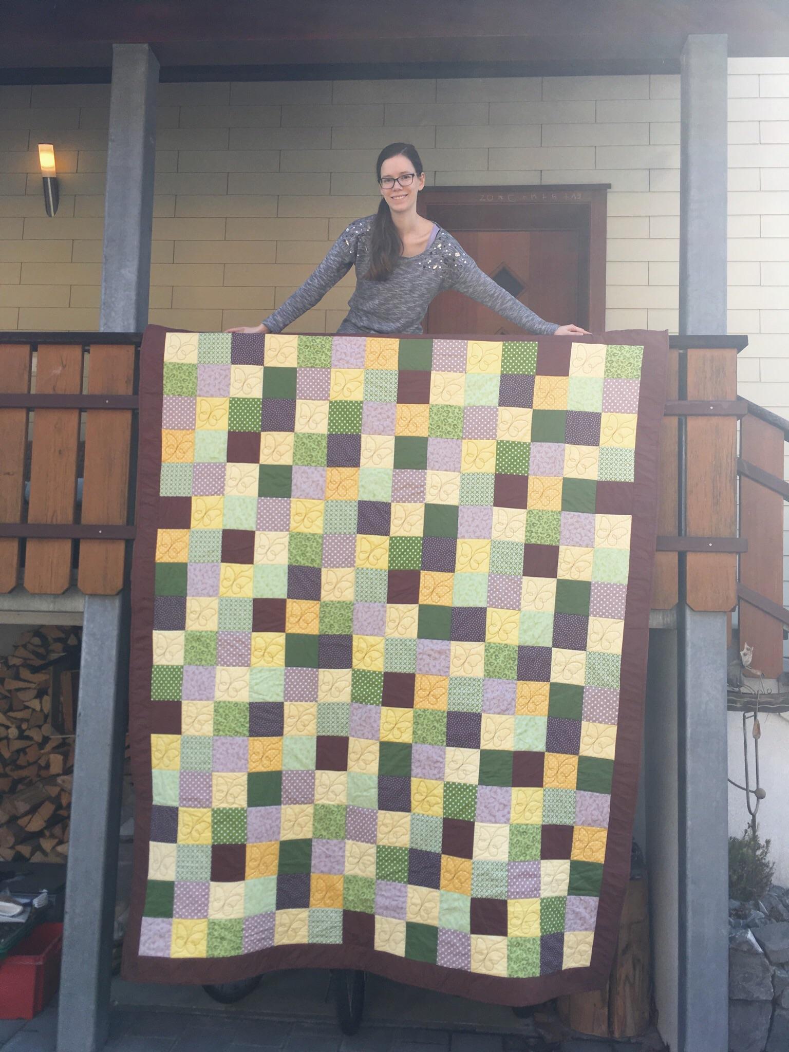 I finished my 2nd quilt, a present for my grandparents. I am so proud