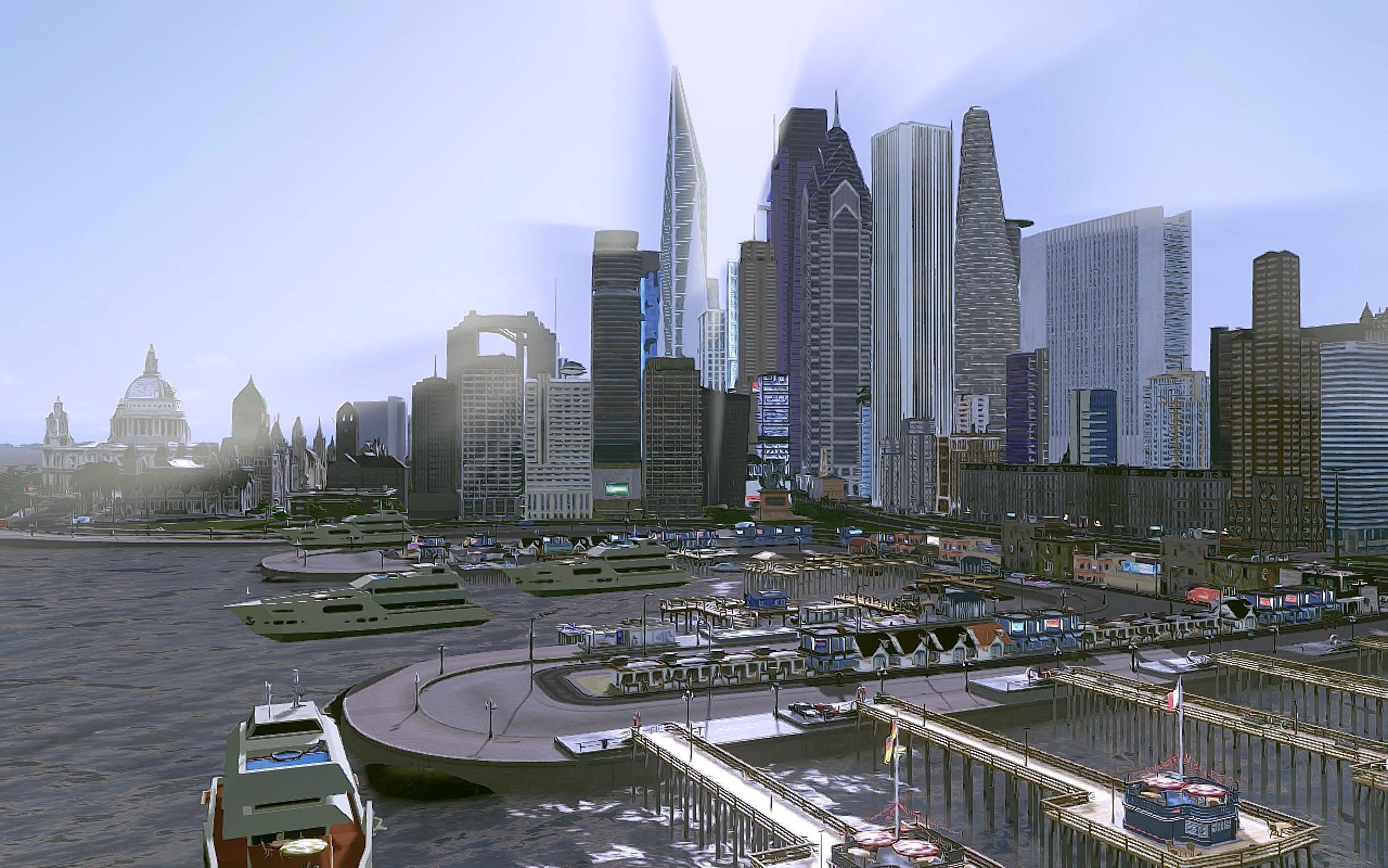 •Cities in Painting• My best Waterfront Skylines so far r/CitiesSkylines