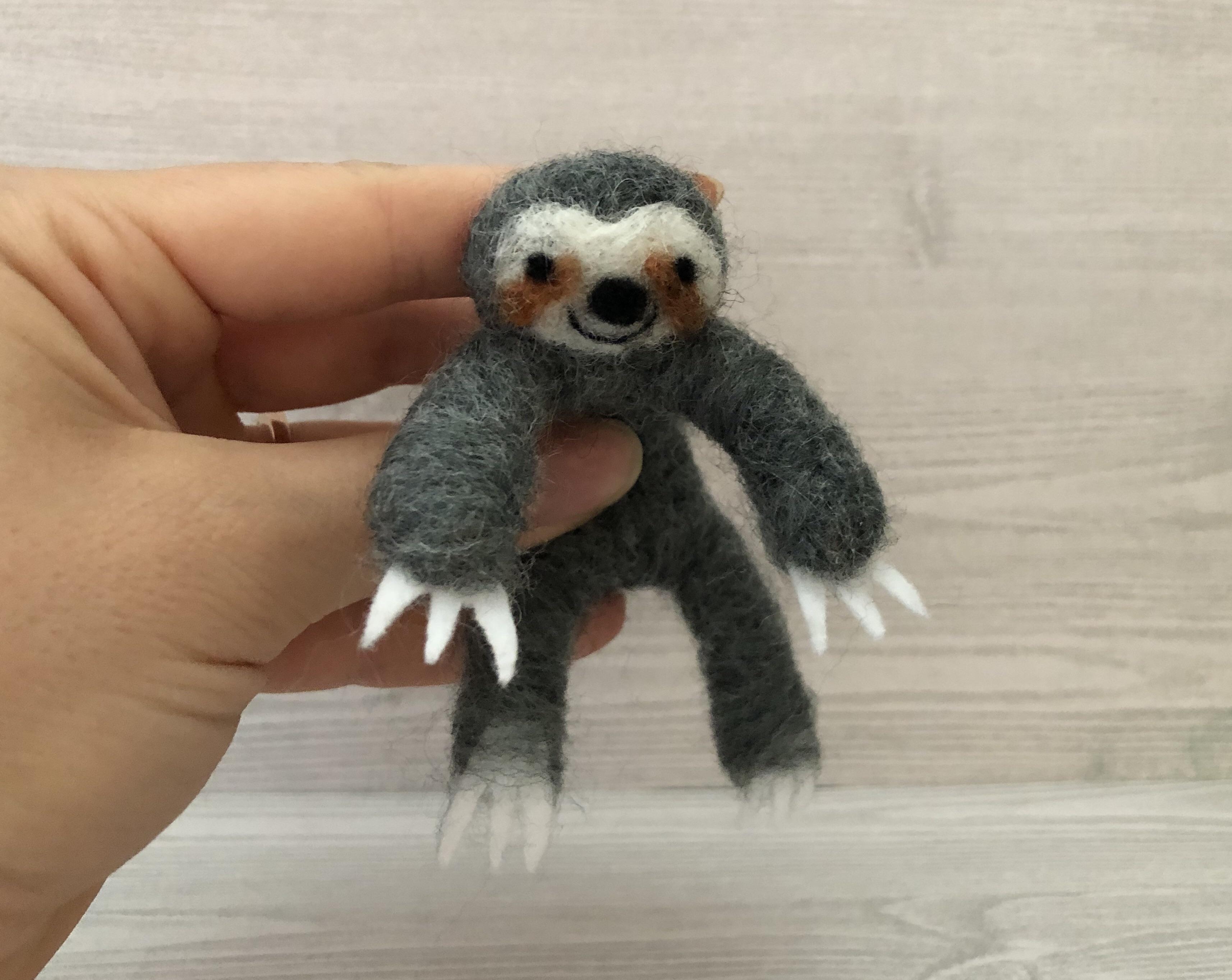 A needle felted baby sloth I made crafts