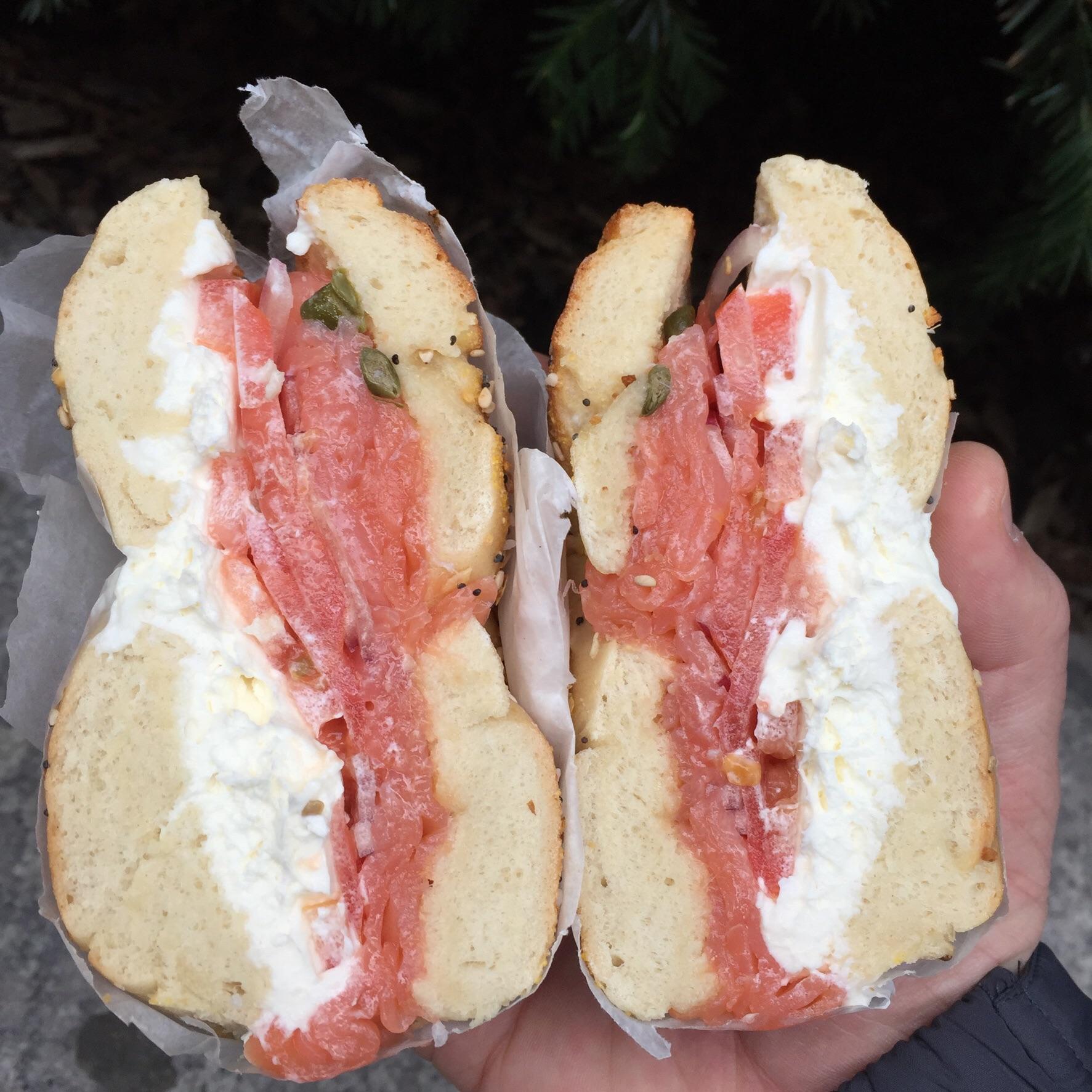 Lox on an Everything bagel, EssaBagel, NYC. r/FoodPorn