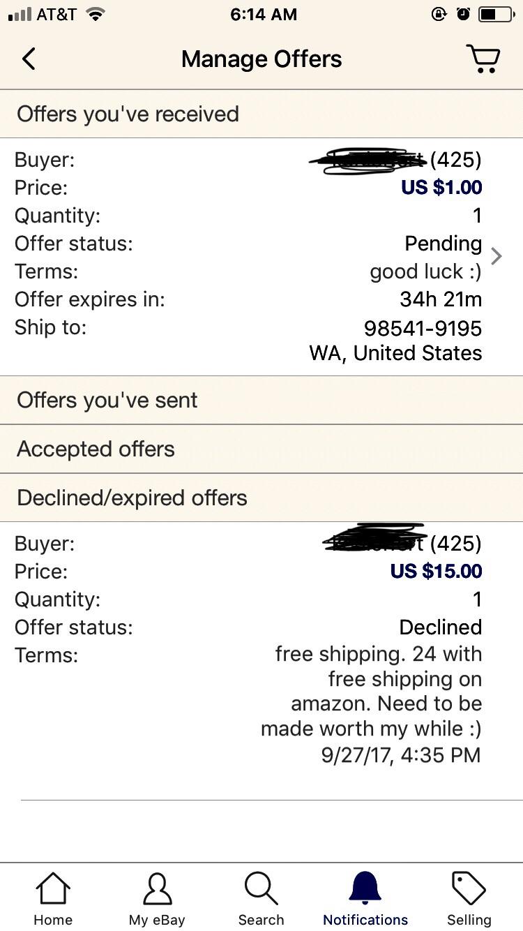 Thanks for taunting me after I reject your offer? r/Ebay