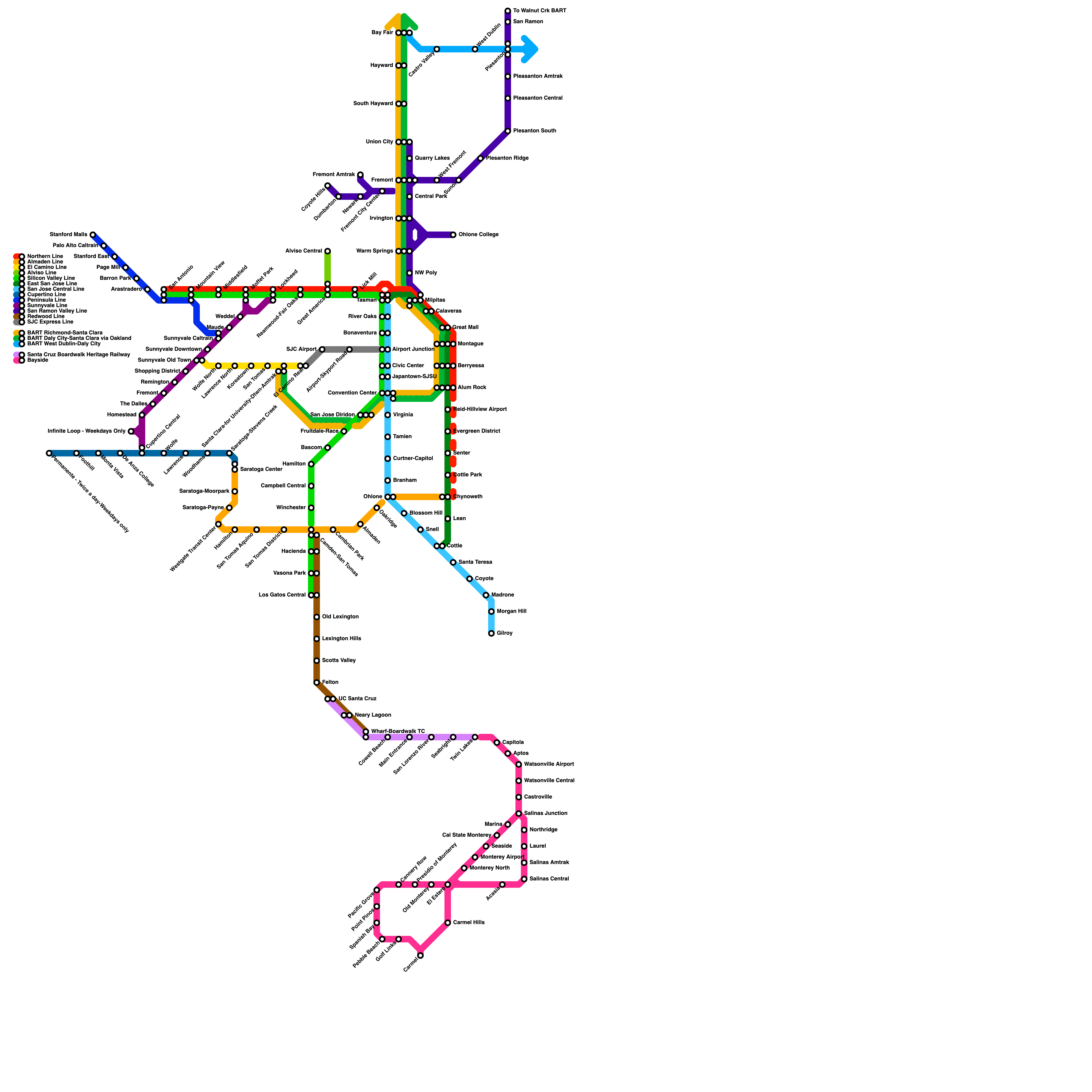 [Diagram] A very optimistic future for VTA Light Rail (San Jose, CA