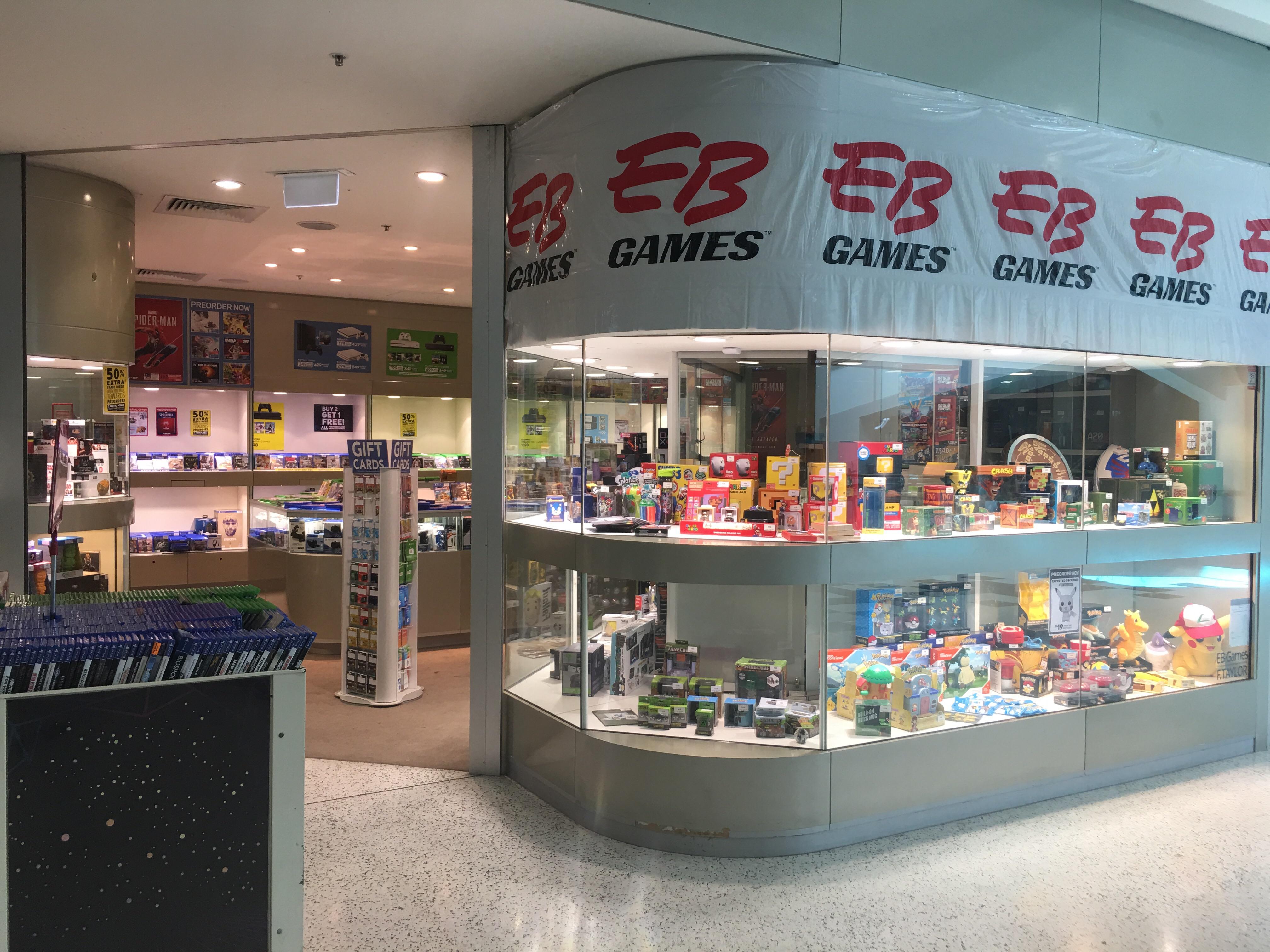This EB games moved into an old jewellery store. Everything is set up