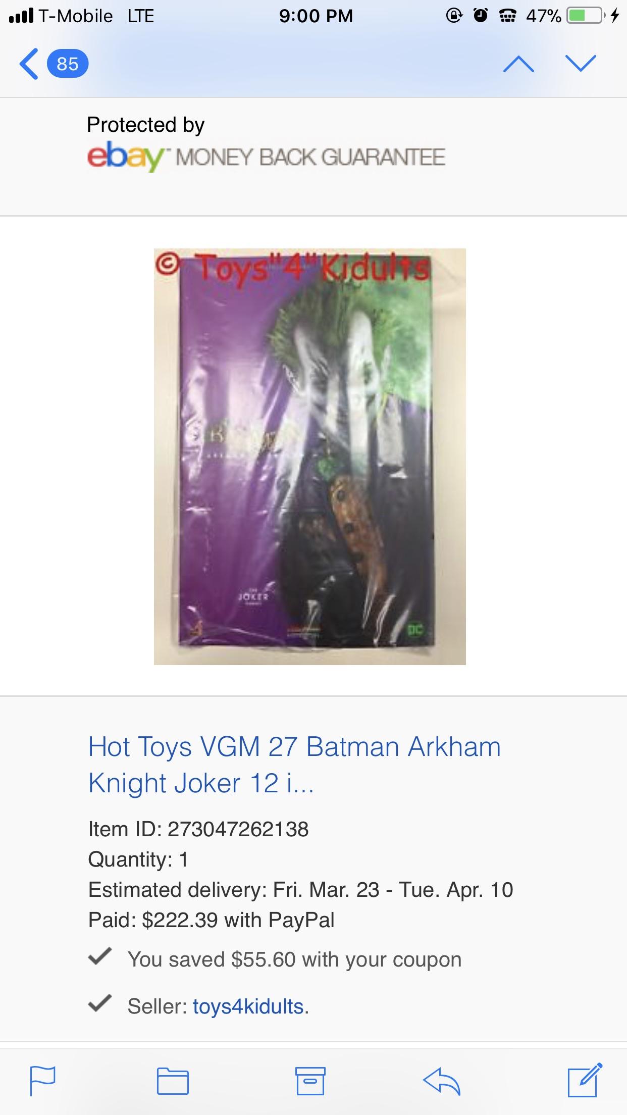 With the coupon on eBay on Friday I finally got this Hot toy figure