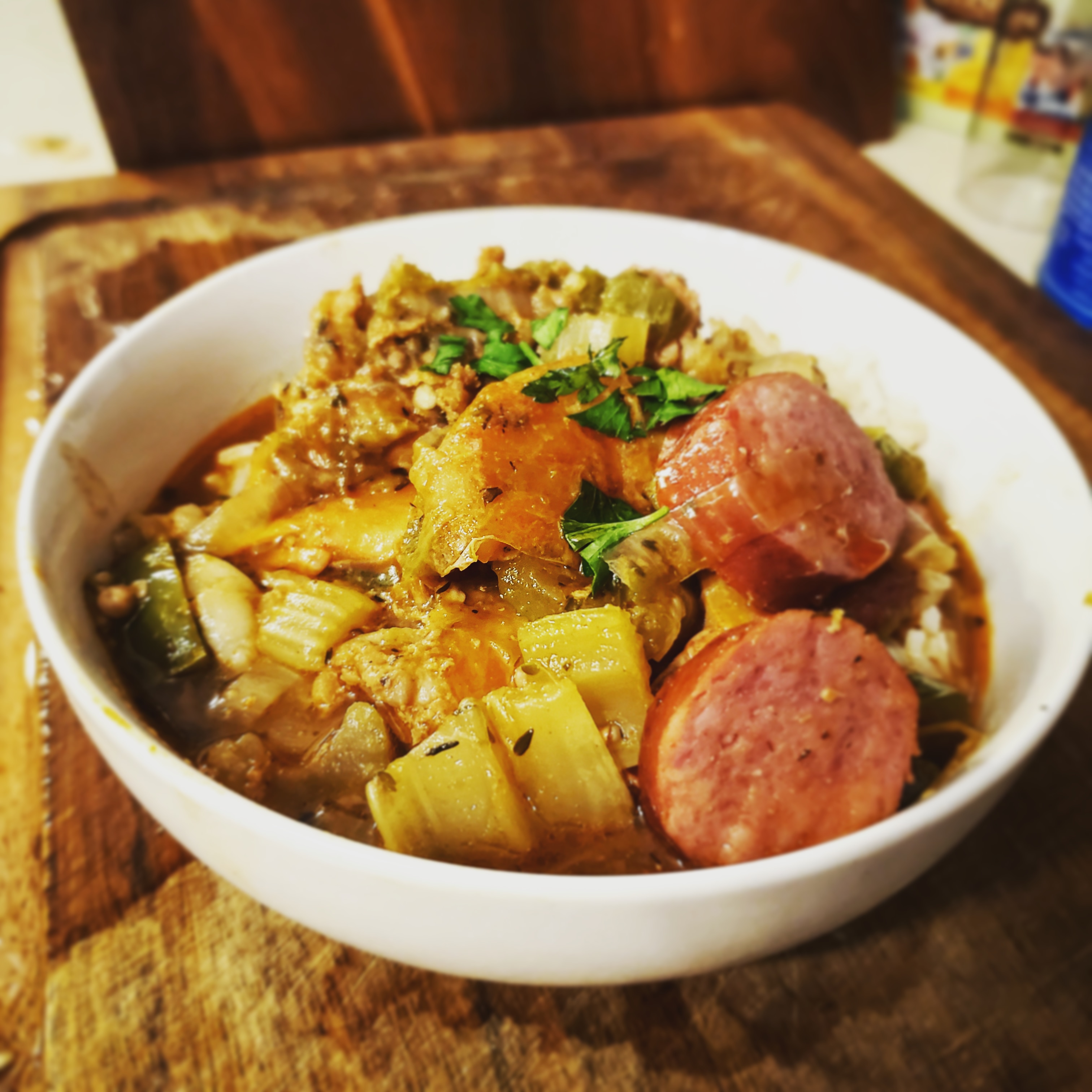 [Homemade] Bayou Style Alligator and Shrimp Gumbo with Andouille