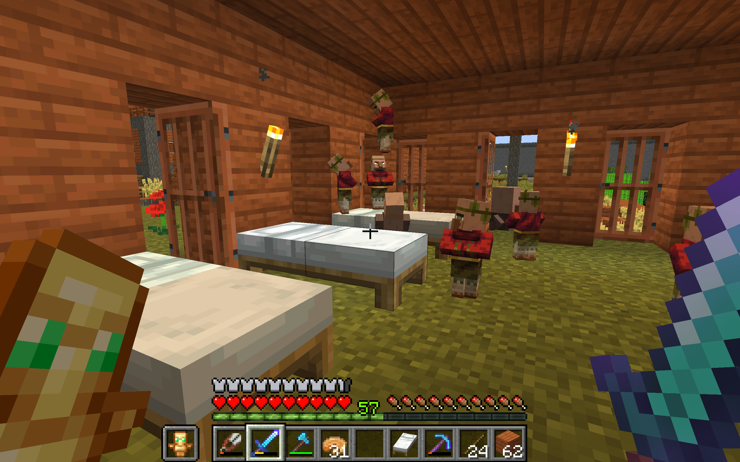 Baby villagers jumping on the bed!!! r/Minecraft
