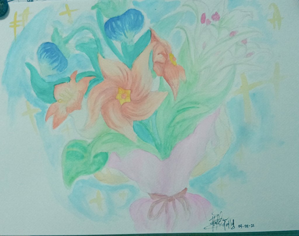 Mondstadt Flower Specialty Bouquet (Watercolor Art by Me) r/Genshin