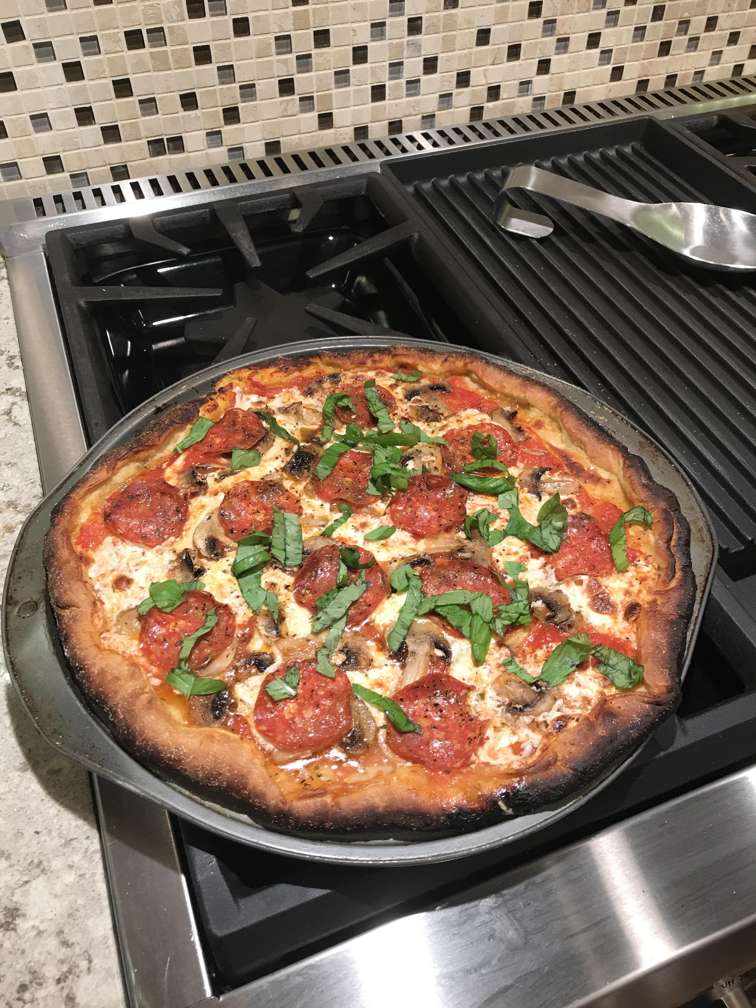 First pizza with the Sam’s Club Makers Mark wood fire pizza oven