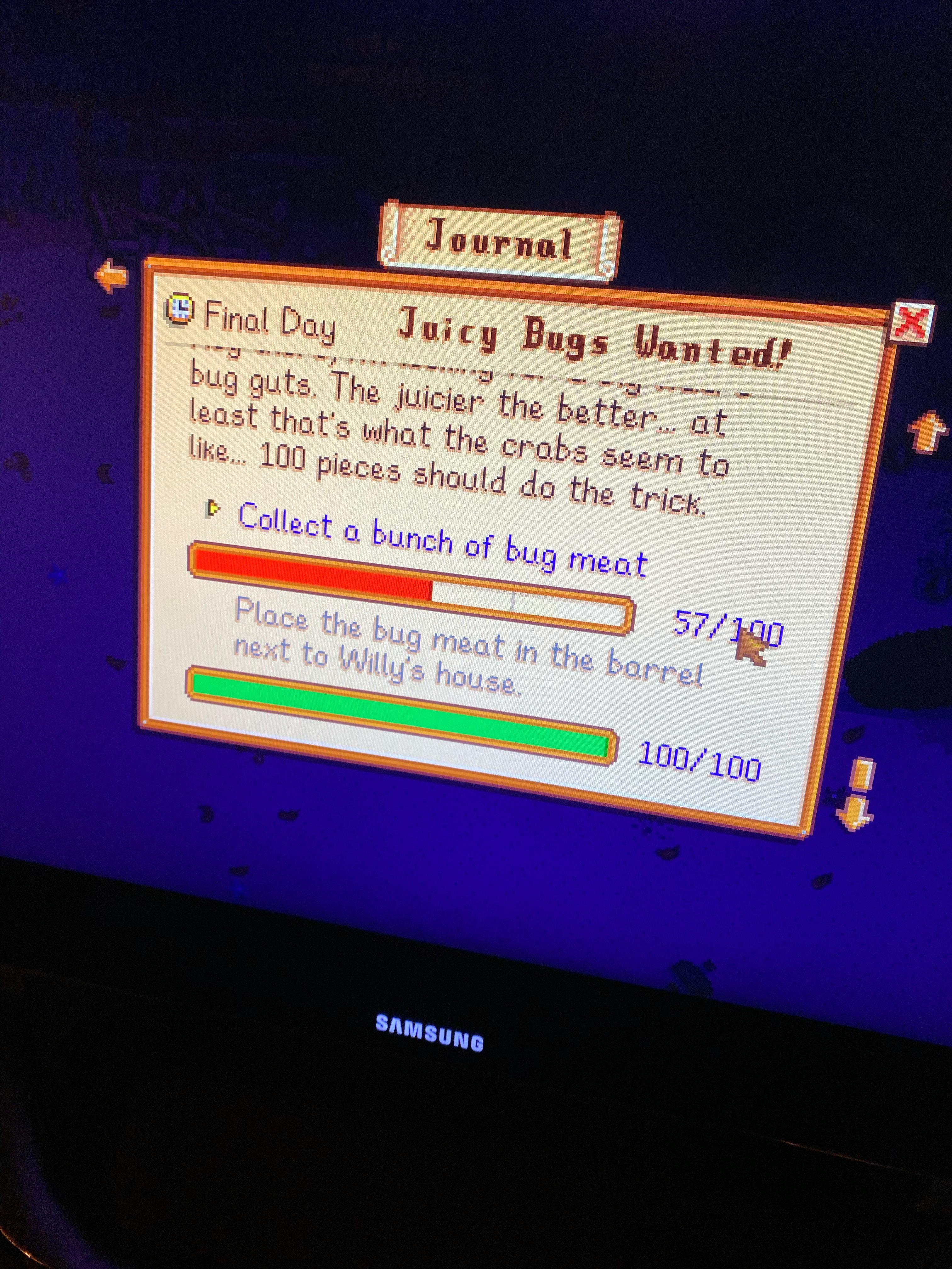 Willy’s bug meat quest r/StardewValley
