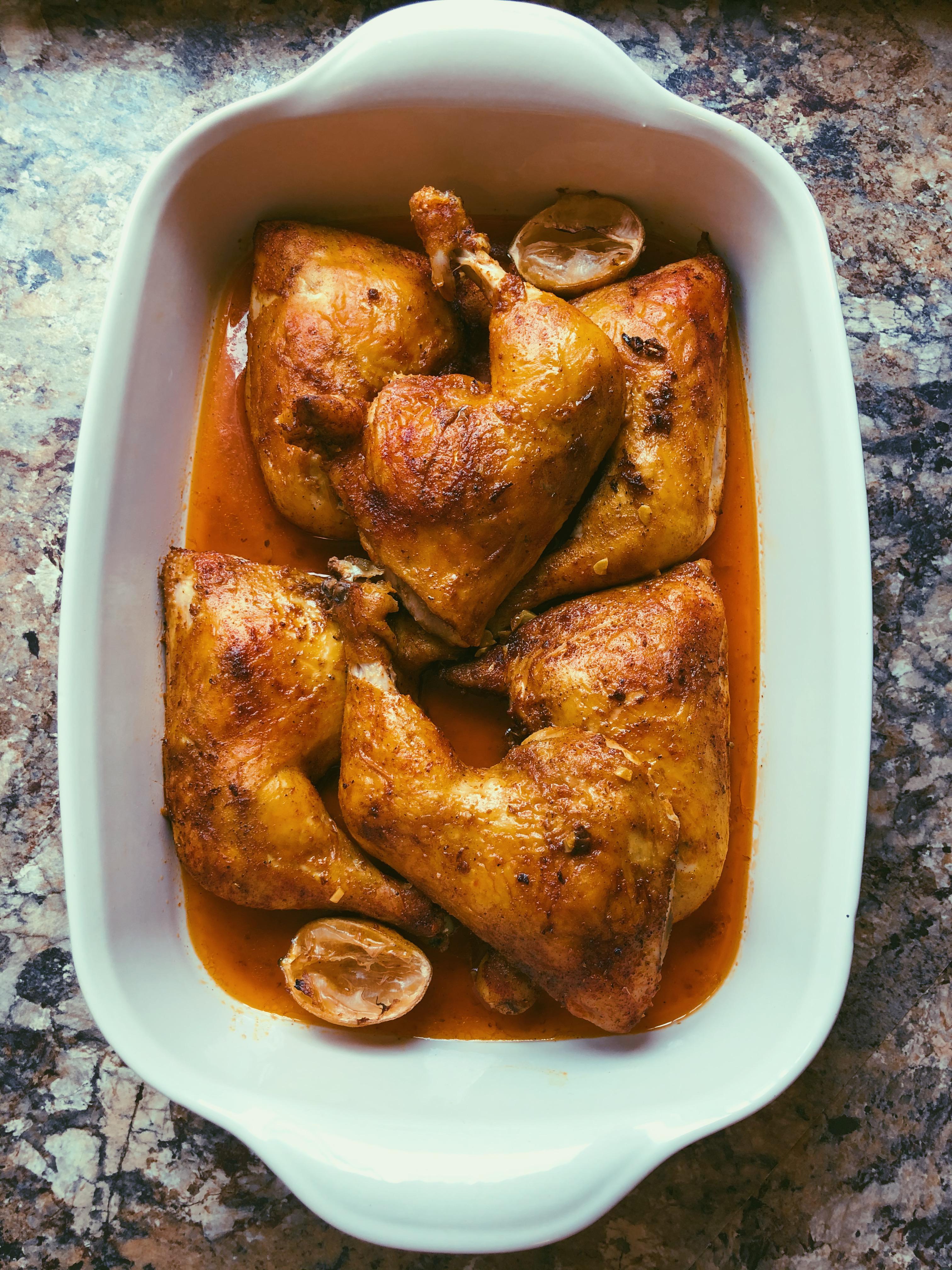 easy roasted lemon turmeric chicken legs r/recipes