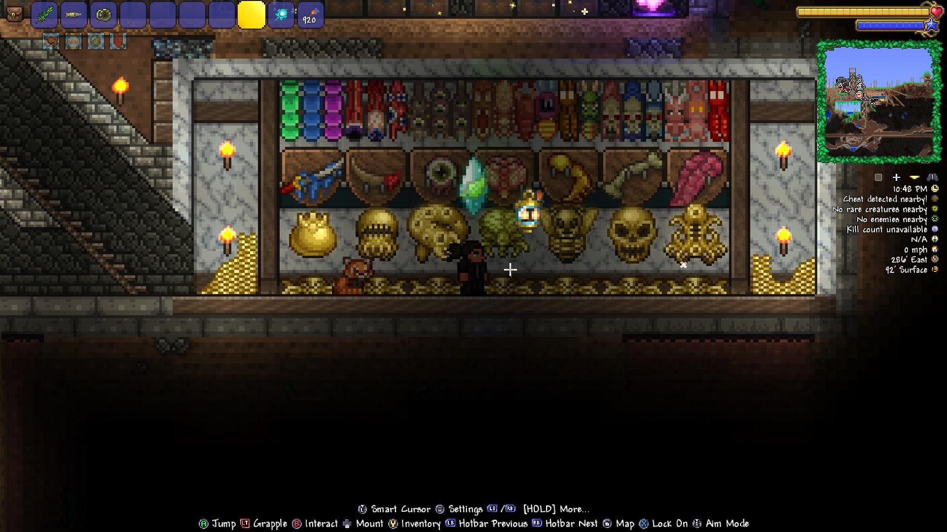 Pre hard mode trophy room finally done Terraria