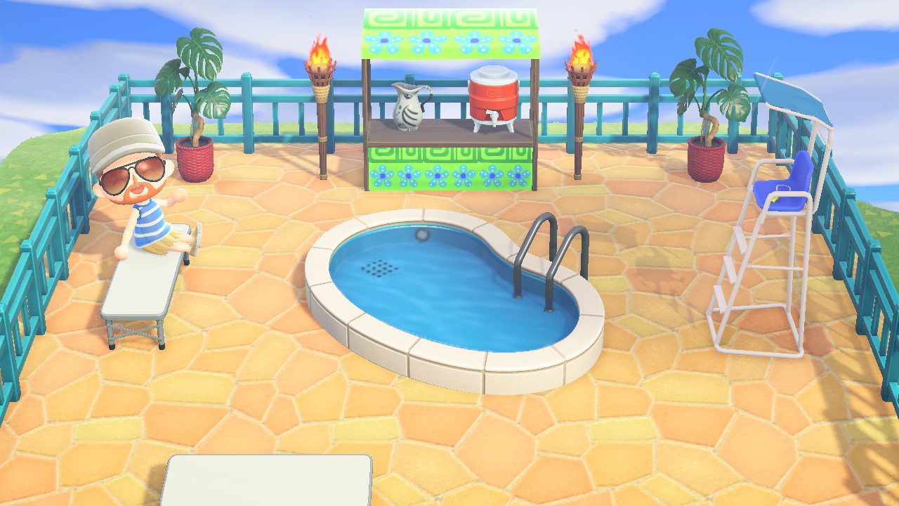 Aloha! Anyone up for a drink at my poolside tiki bar? r/AnimalCrossing