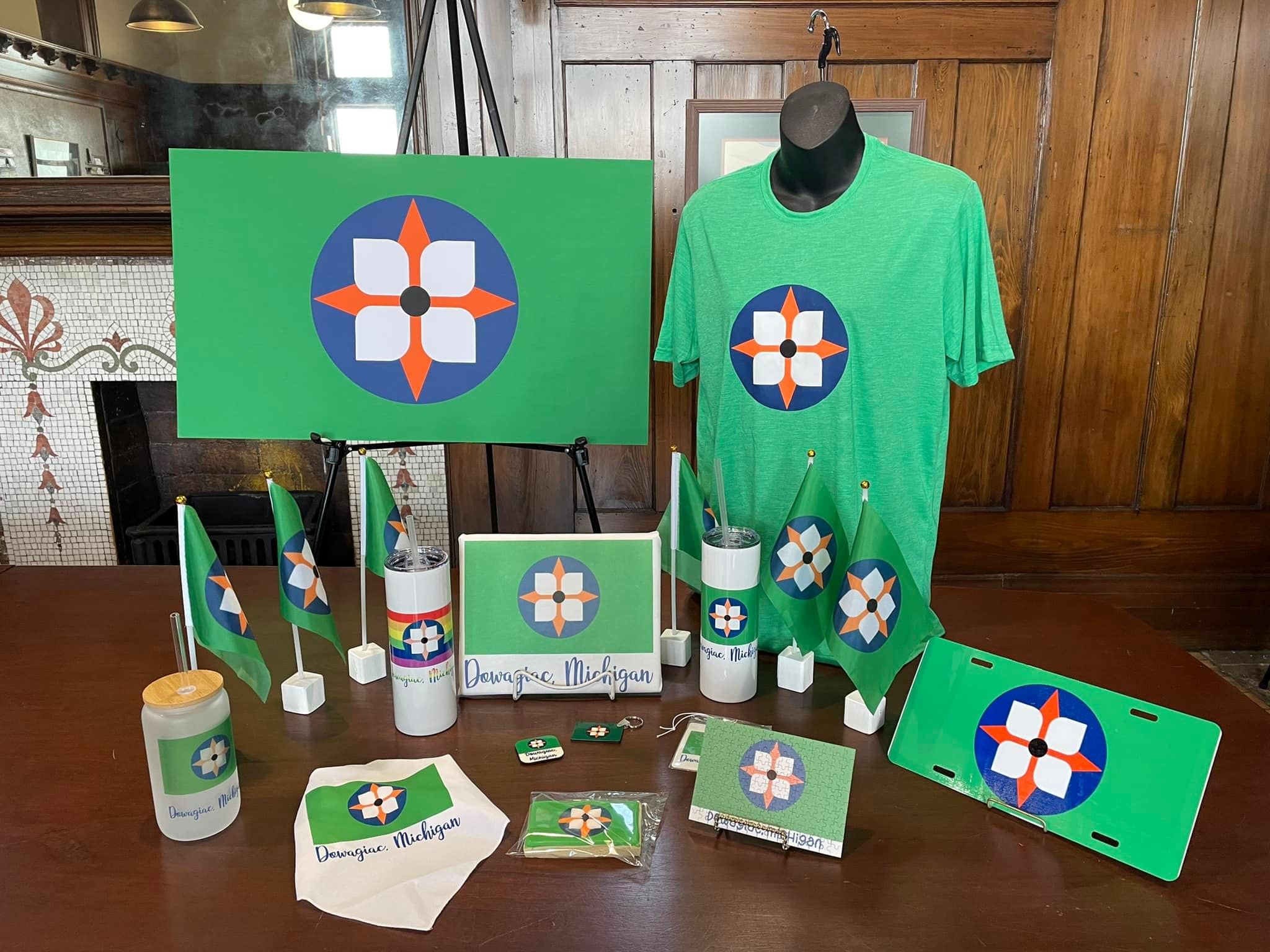 The newly unveiled official flag of the city of Dowagiac, Michigan